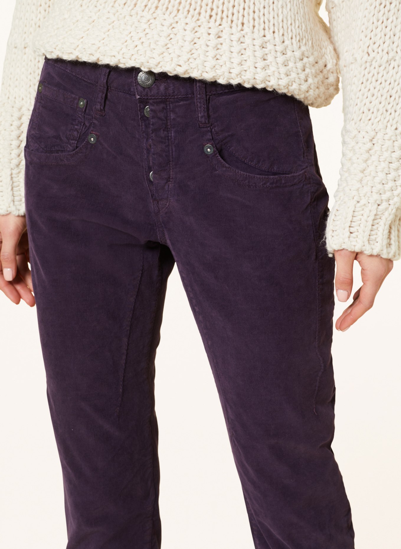 Herrlicher 7/8 corduroy trousers SHYRA, Color: DARK PURPLE (Image 5)