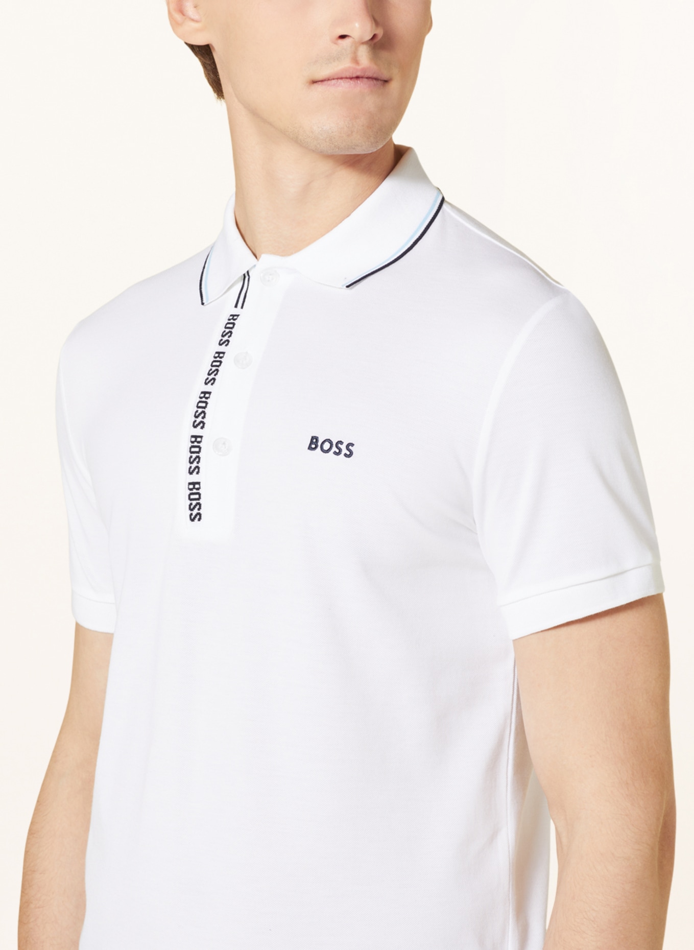 BOSS Funktions-Poloshirt PAULE 4 Slim Fit, Farbe: WEISS (Bild 4)