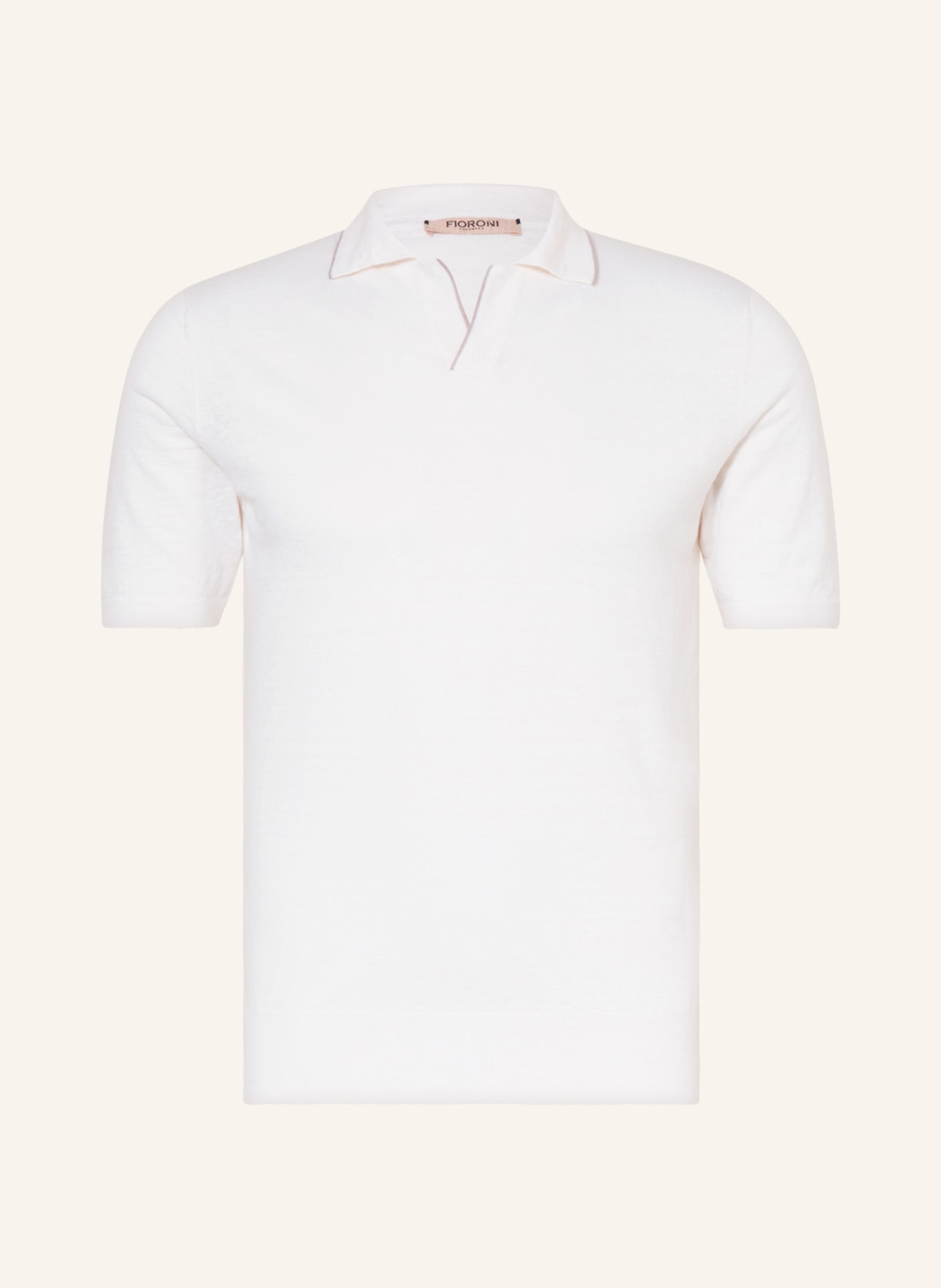 FIORONI Polo shirt made of linen, Color: CREAM (Image 1)
