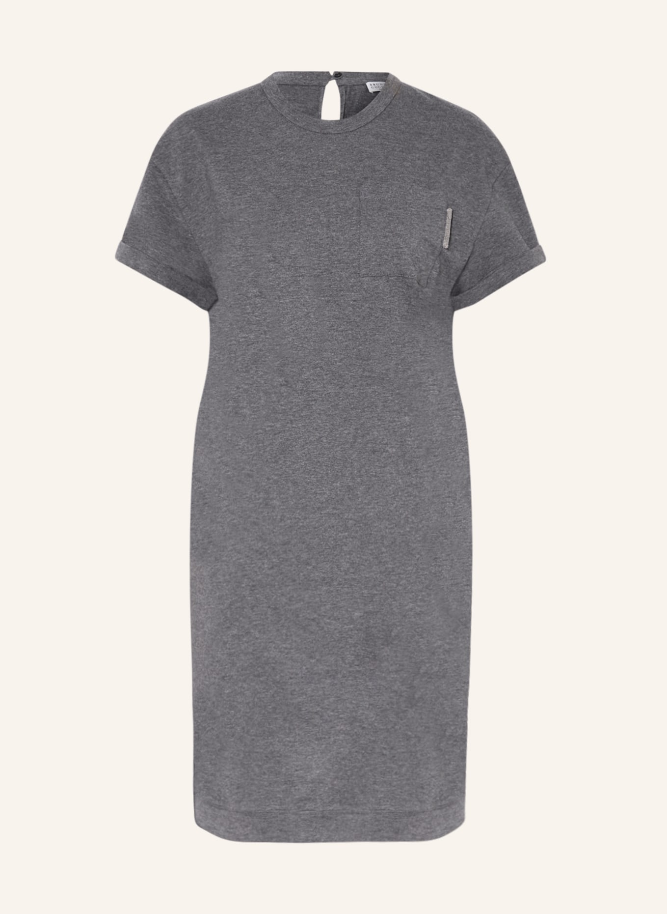 BRUNELLO CUCINELLI Sweat dress with beading, Color: GRAY (Image 1)