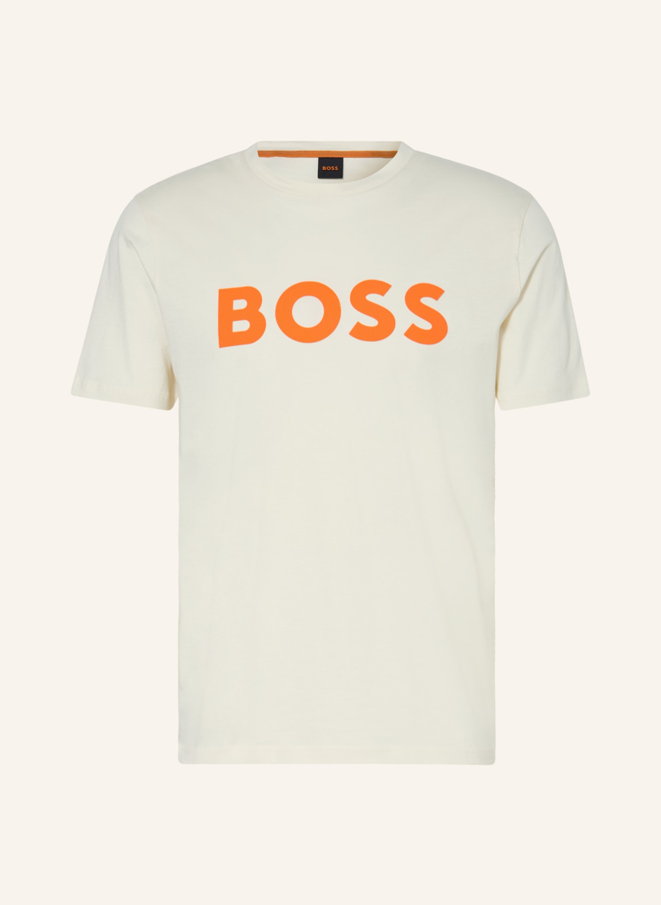 BOSS T-shirt THINKING, Color: CREAM/ NEON ORANGE (Image 1)