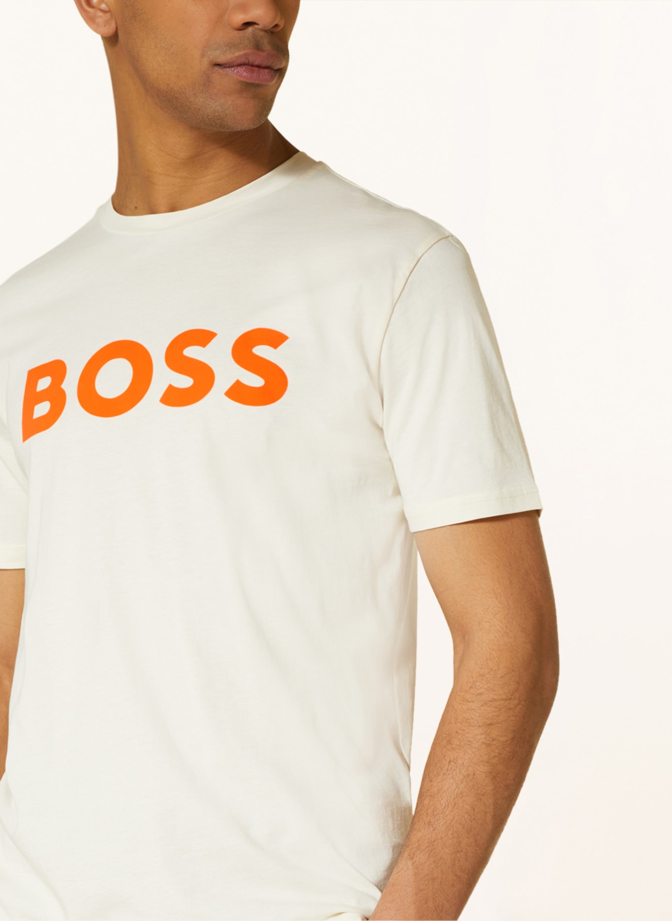 BOSS T-Shirt THINKING, Farbe: CREME/ NEONORANGE (Bild 4)