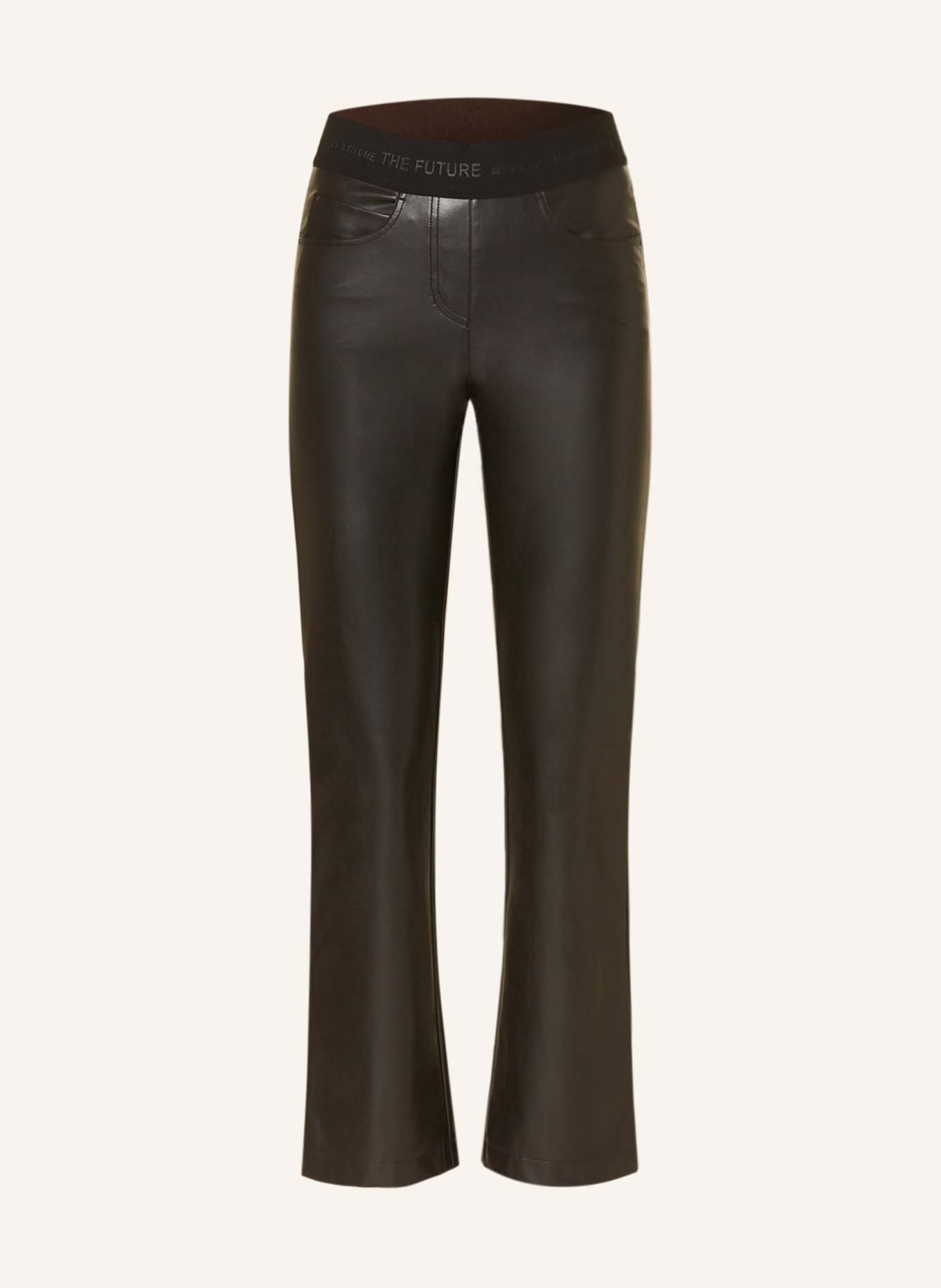 CAMBIO Trousers FELICE in leather look, Color: DARK BROWN (Image 1)
