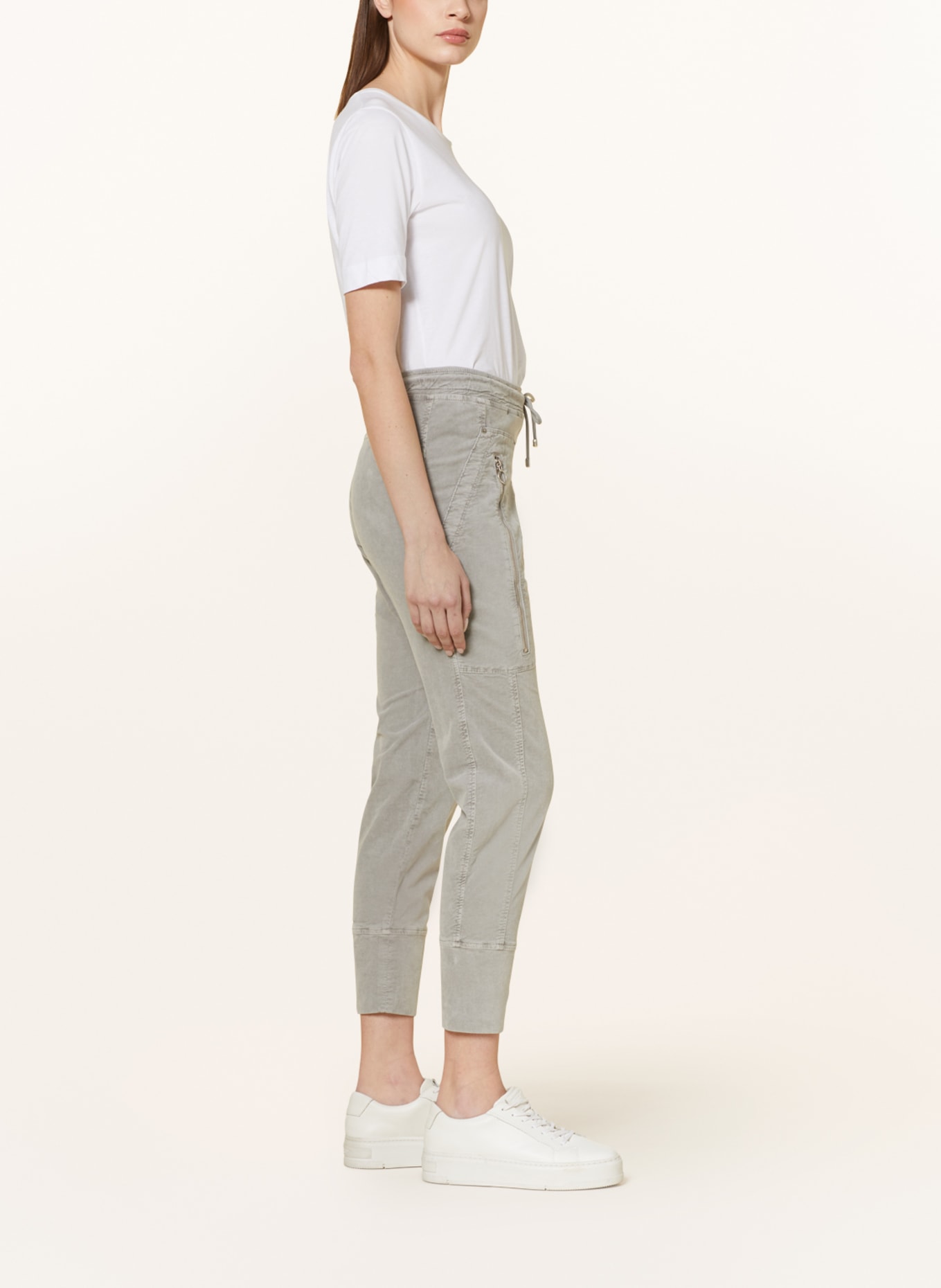 MAC 7/8 corduroy pants FUTURE in jogger style, Color: LIGHT GRAY (Image 4)