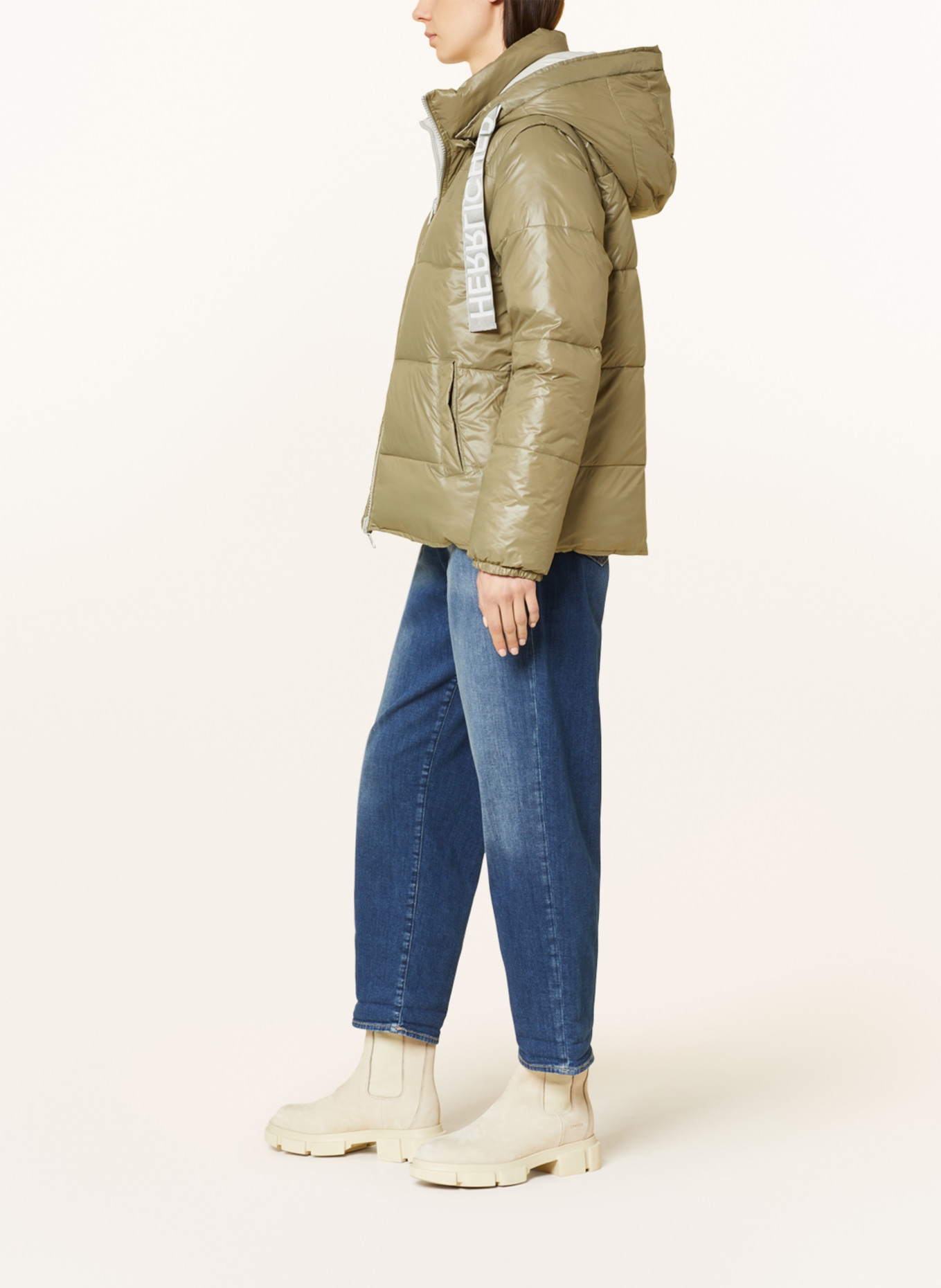 Herrlicher Reversible quilted jacket TOLA with detachable sleeves, Color: LIGHT GREEN (Image 5)