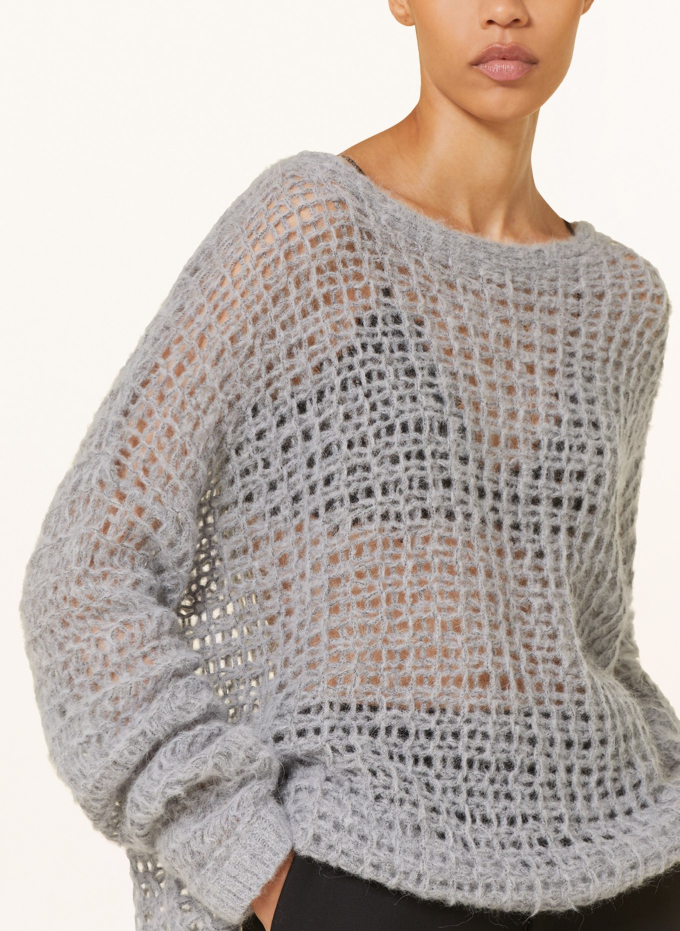by Aylin Koenig Oversized-Pullover CHIARA mit Mohair und Alpaka , Farbe: HELLGRAU (Bild 4)