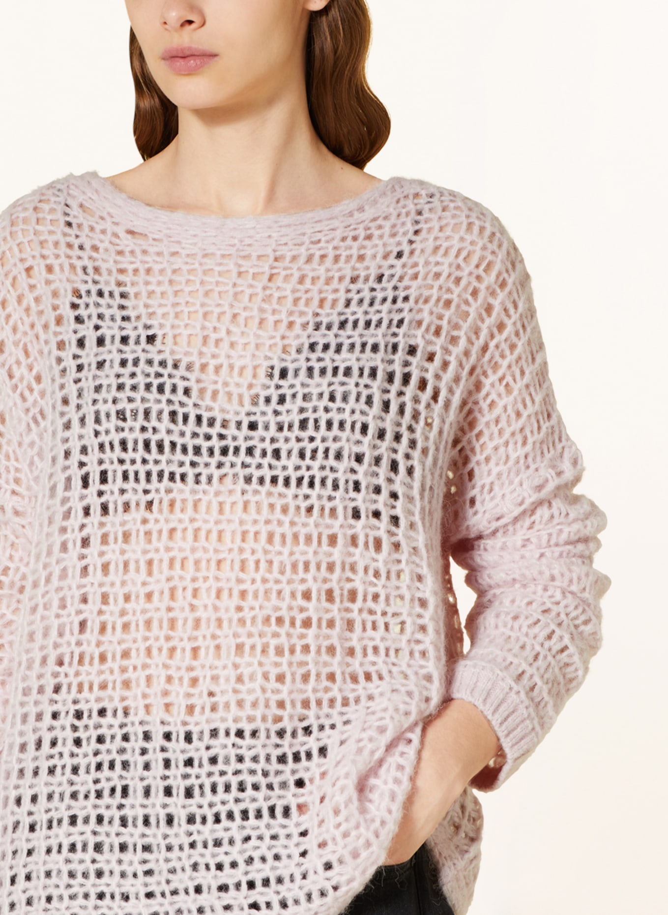 POL, Oversized Fit See-through Pullover Sweater