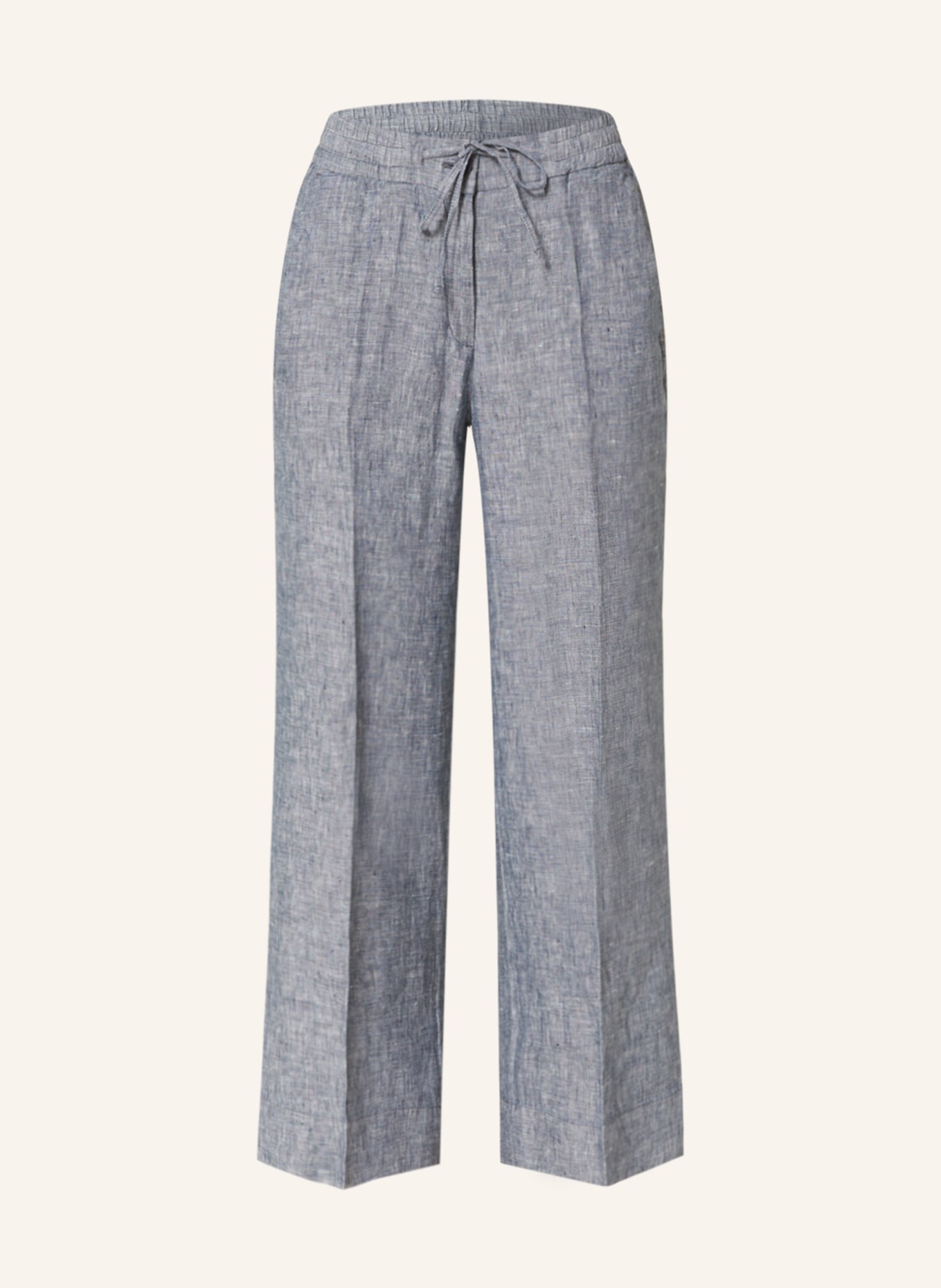 OPUS 7/8 linen trousers MADEKA, Color: DARK BLUE (Image 1)