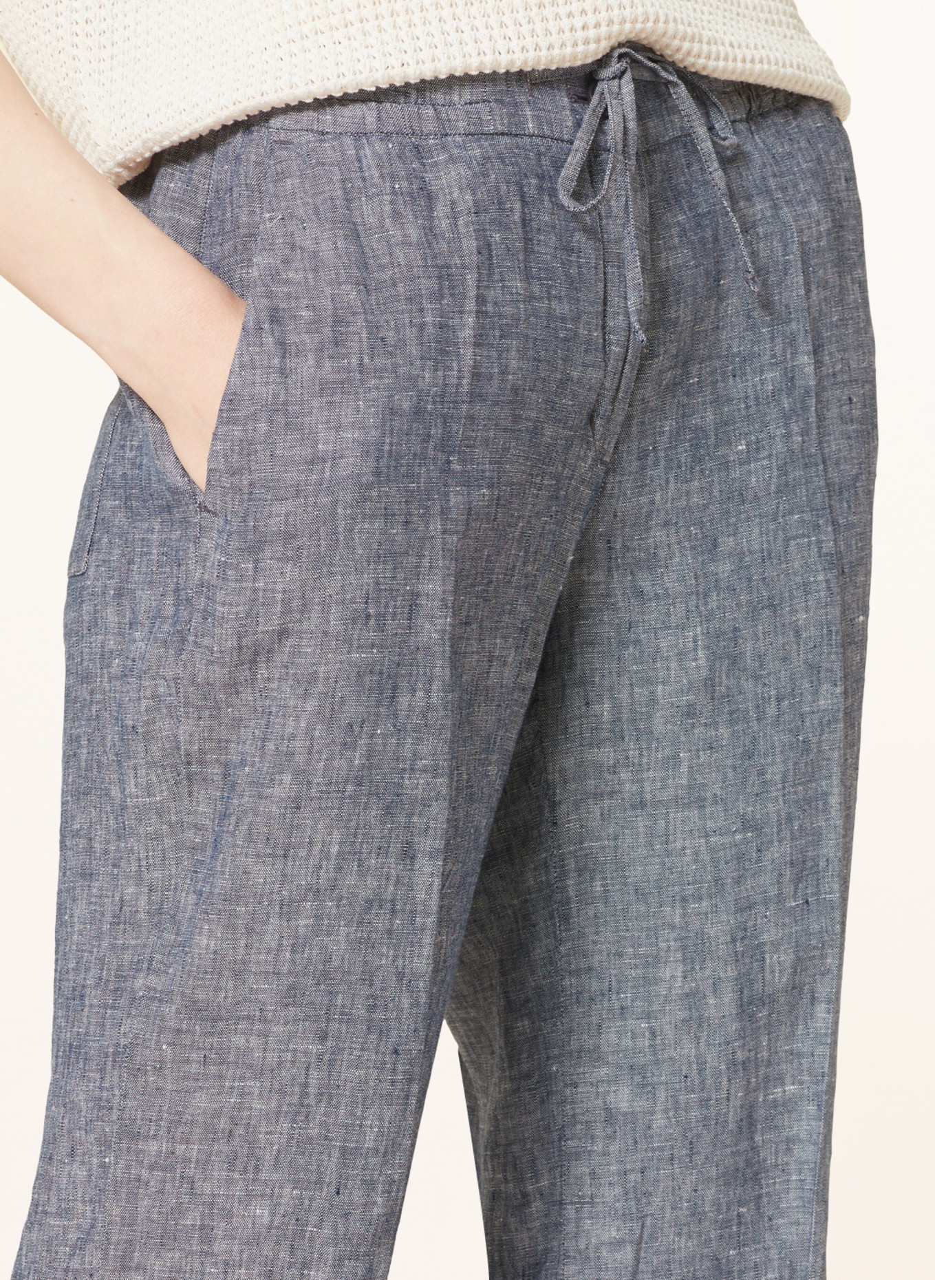 OPUS 7/8 linen trousers MADEKA, Color: DARK BLUE (Image 5)