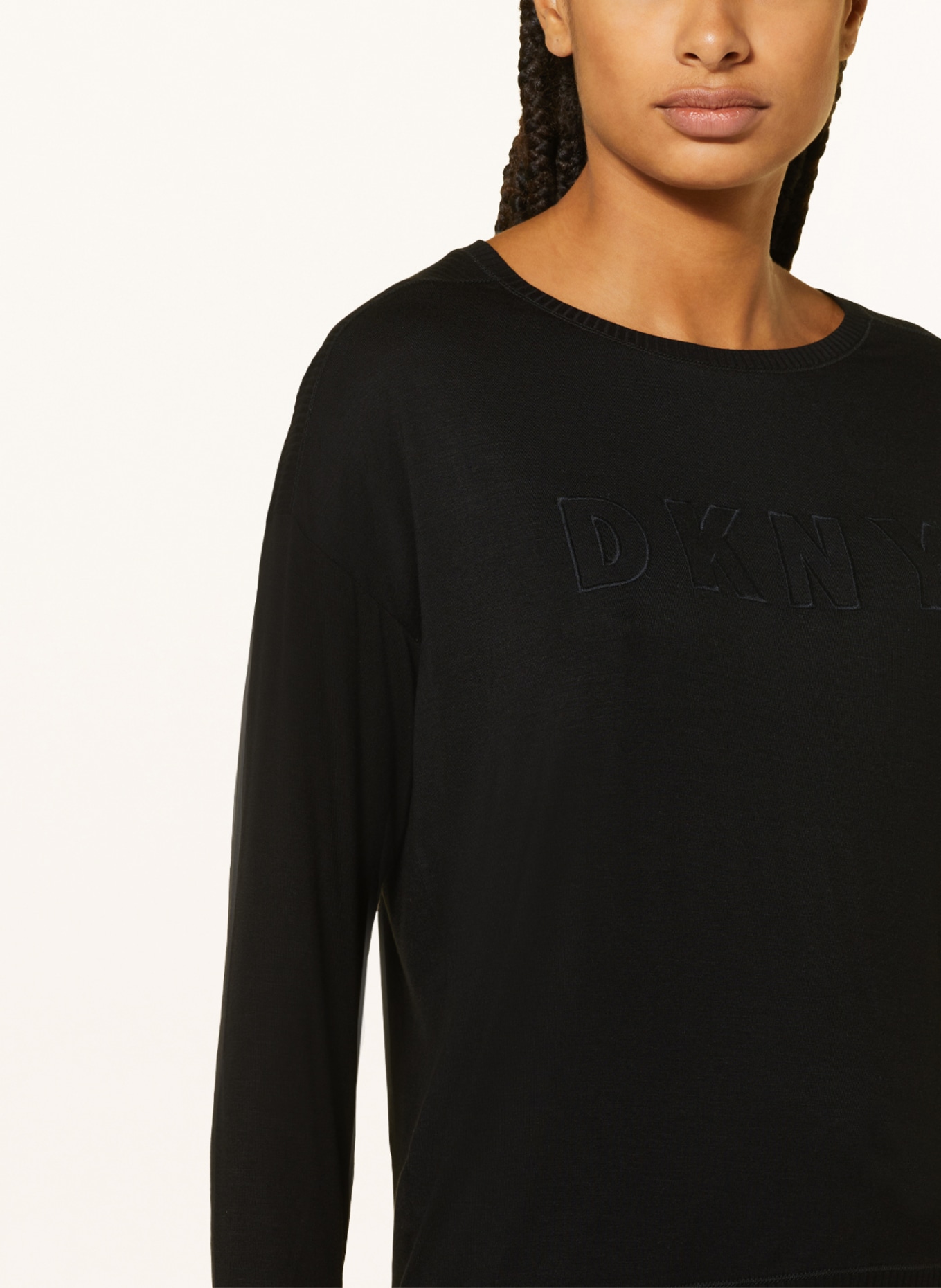 DKNY Pajama shirt CORE ESSENTIALS, Color: BLACK (Image 4)