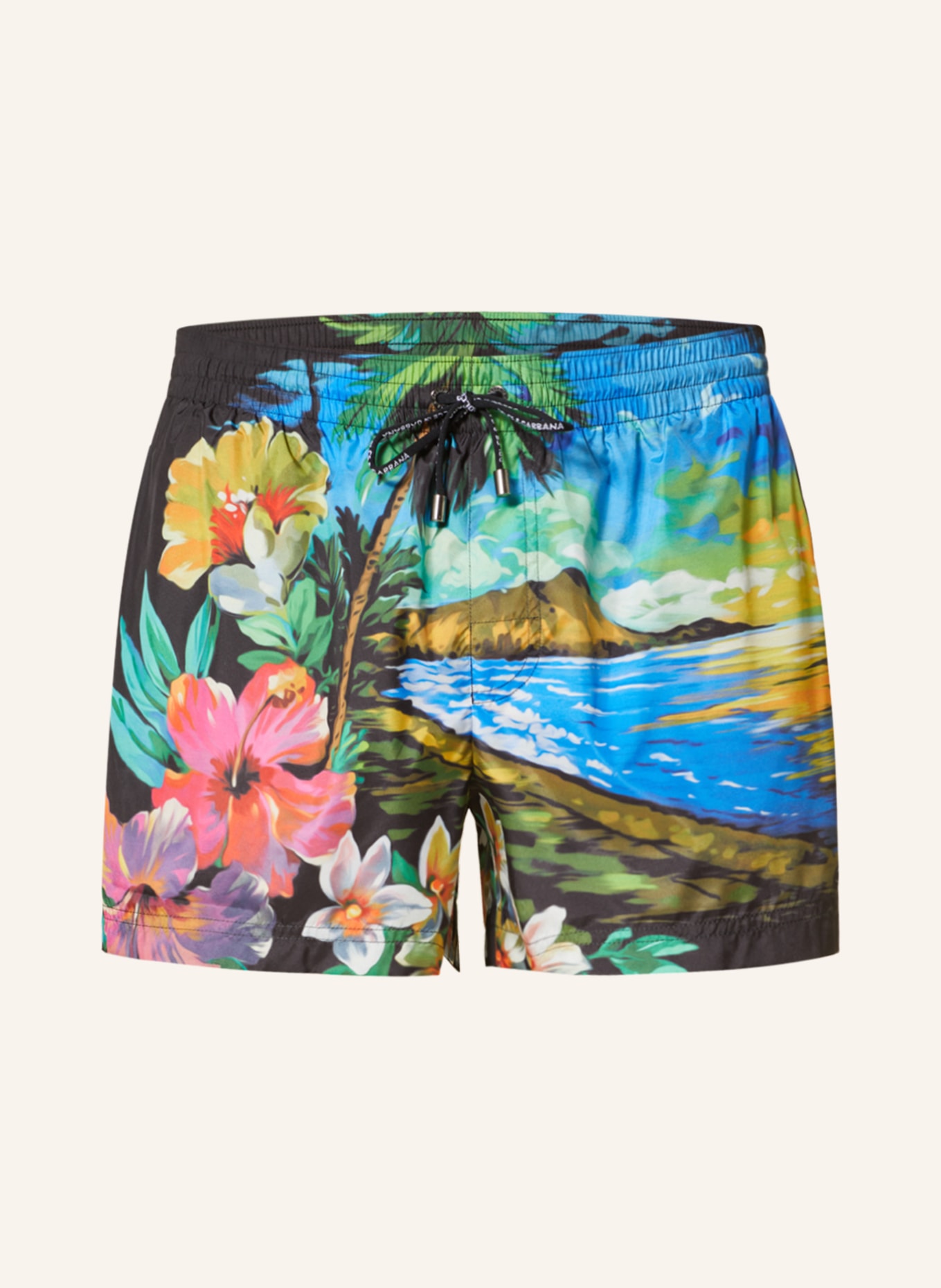 DOLCE & GABBANA Swim shorts , Color: BLACK/ DARK BLUE/ PINK (Image 1)