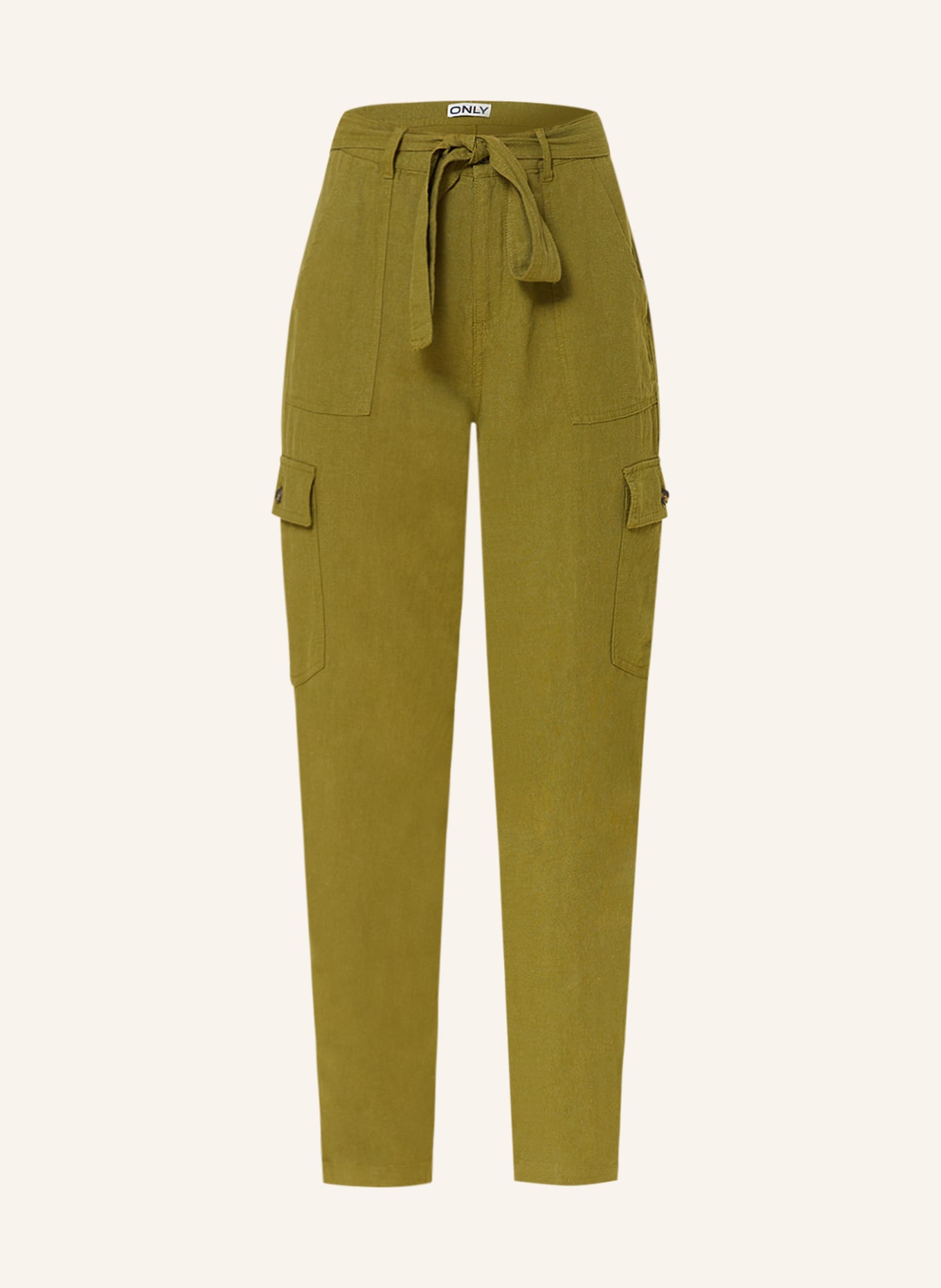 ONLY Cargo pants in linen, Color: OLIVE (Image 1)