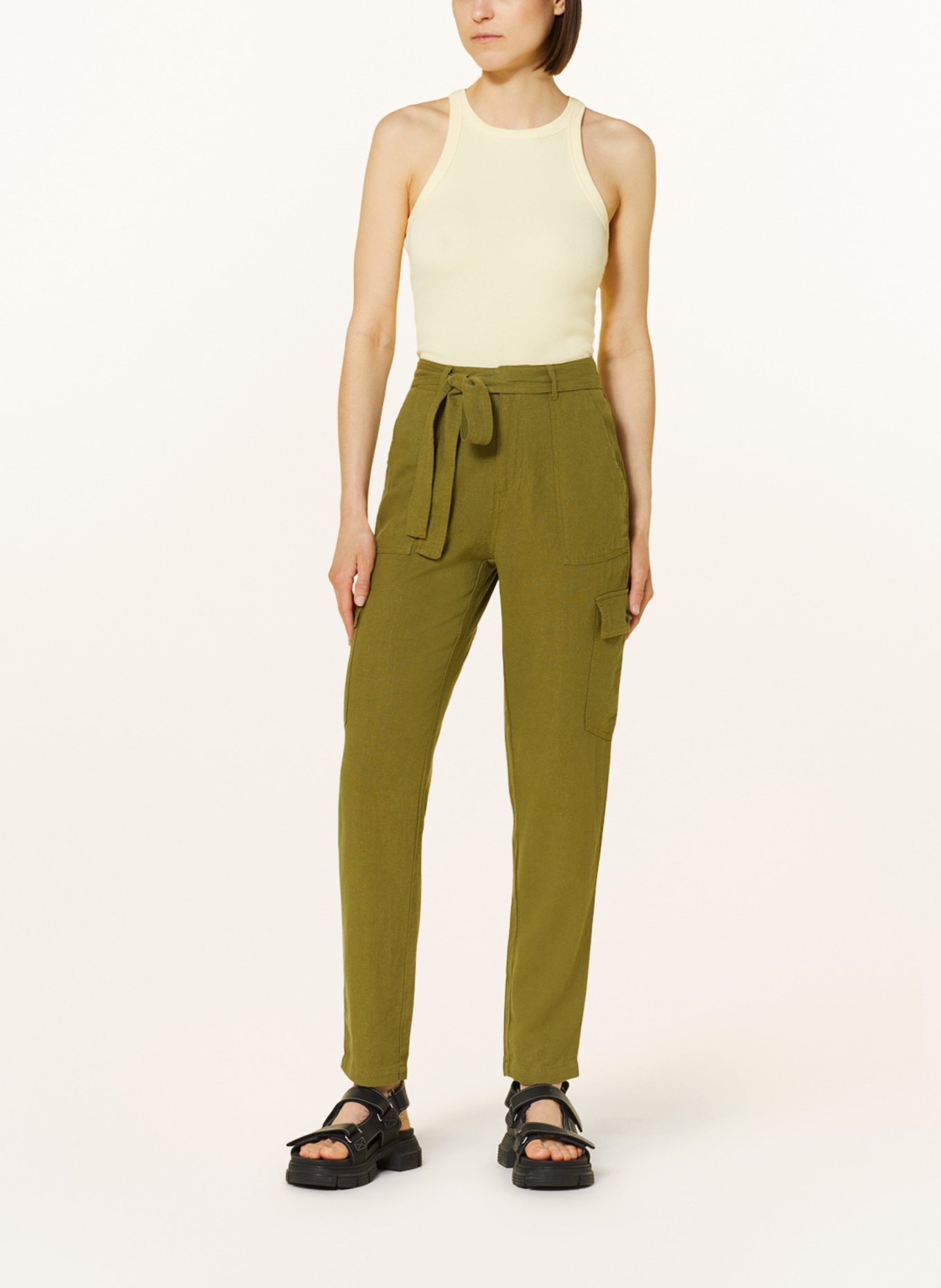 ONLY Cargo pants in linen, Color: OLIVE (Image 2)