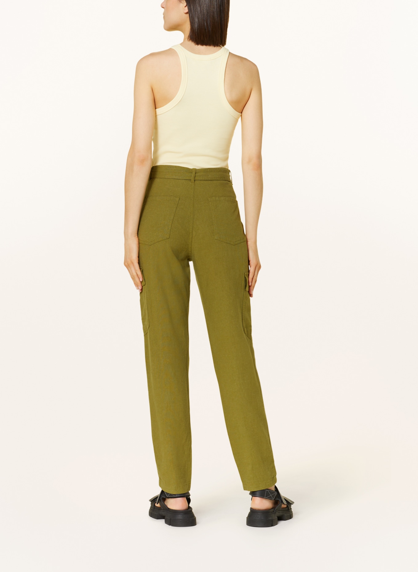 ONLY Cargo pants in linen, Color: OLIVE (Image 3)