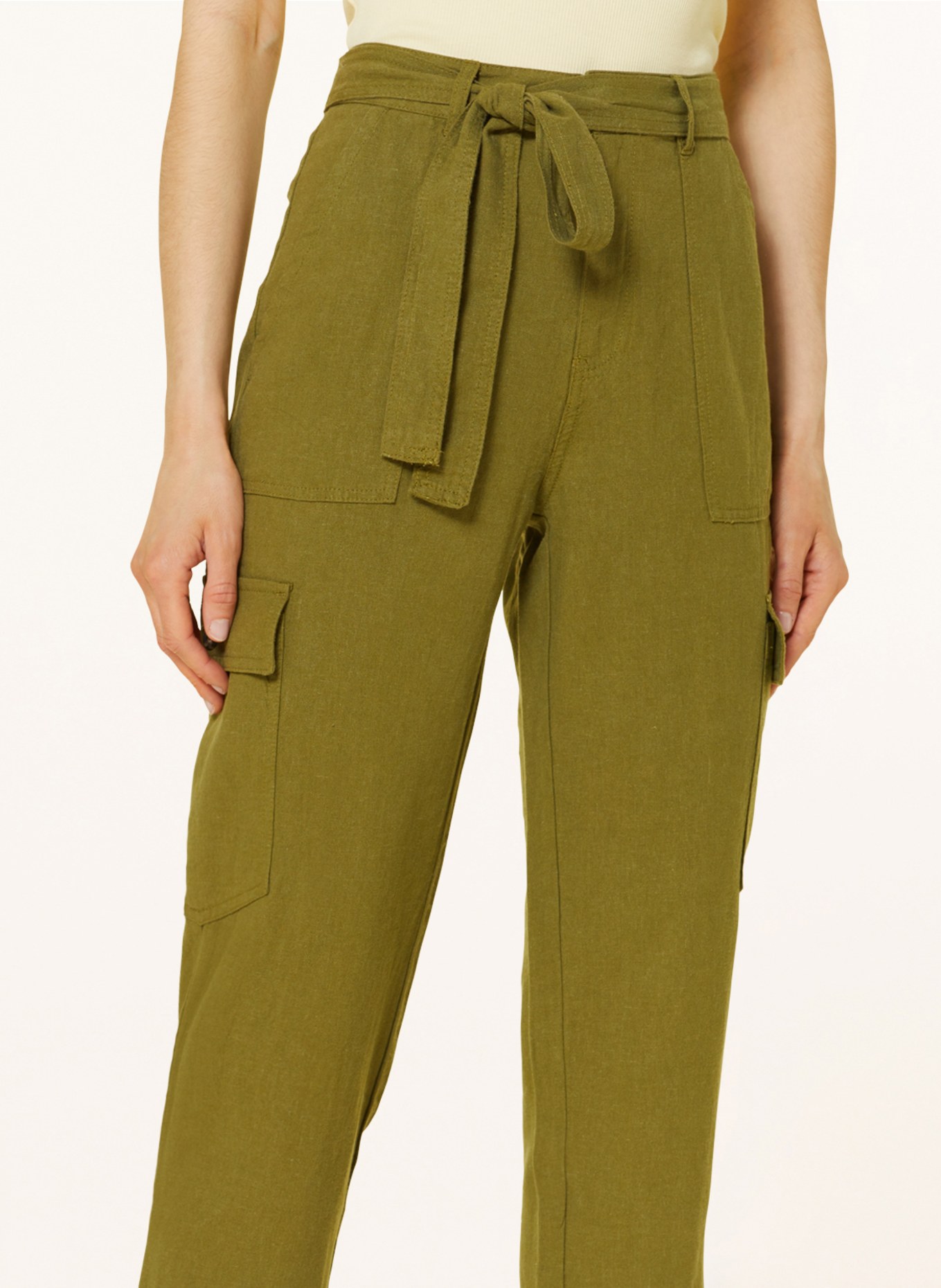 ONLY Cargo pants in linen, Color: OLIVE (Image 5)