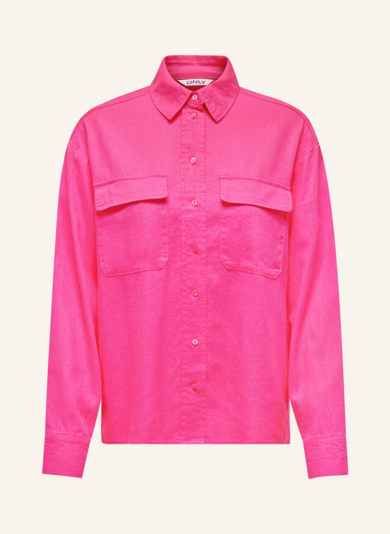 ONLY Shirt blouse with linen, Color: PINK (Image 1)