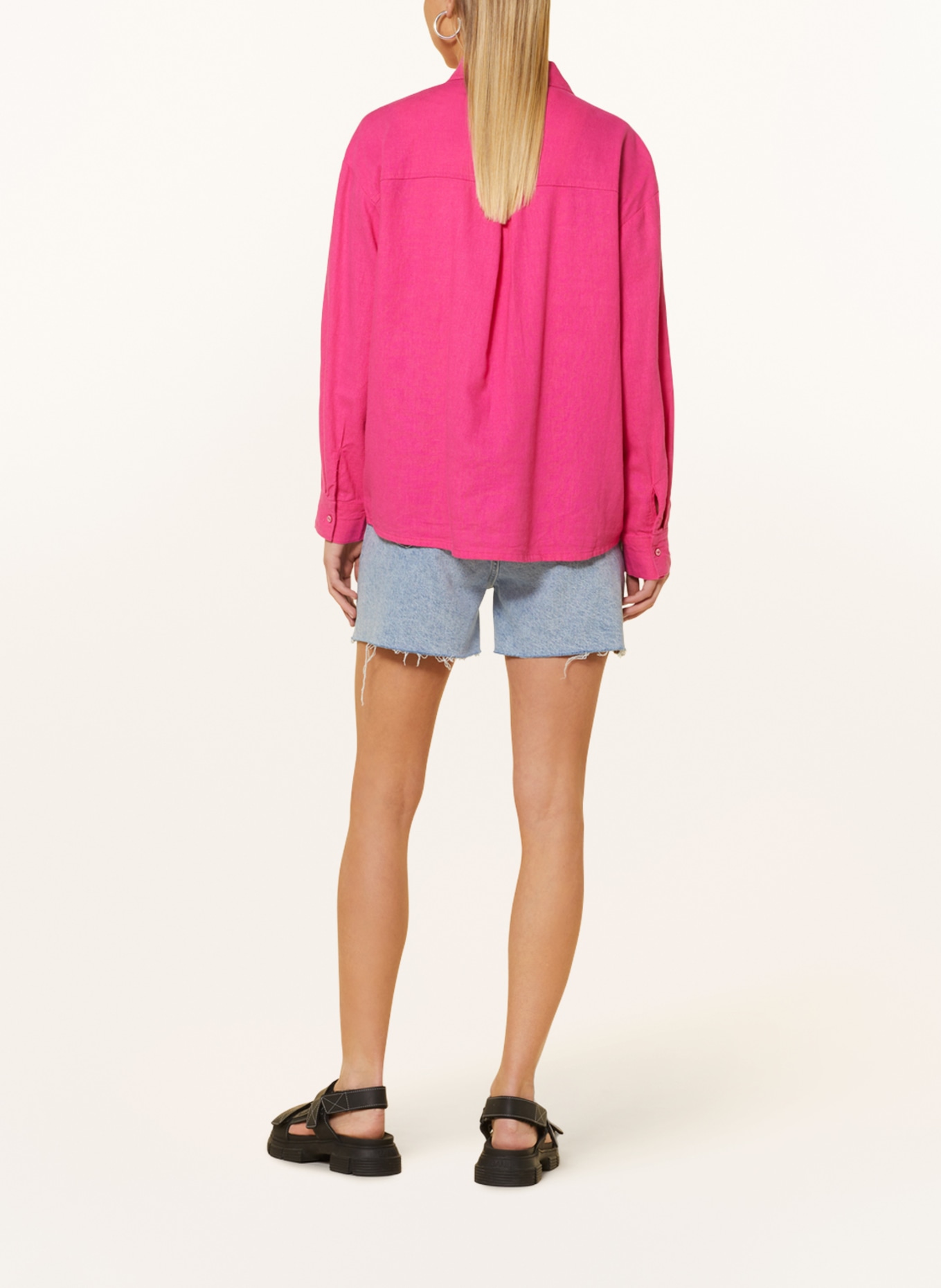 ONLY Shirt blouse with linen, Color: PINK (Image 3)