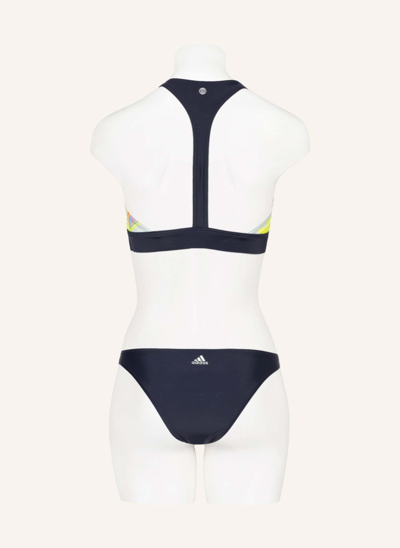adidas Bustier-Bikini POSITIVSEA, Farbe: DUNKELBLAU/ NEONGELB/ HELLGRÜN (Bild 3)