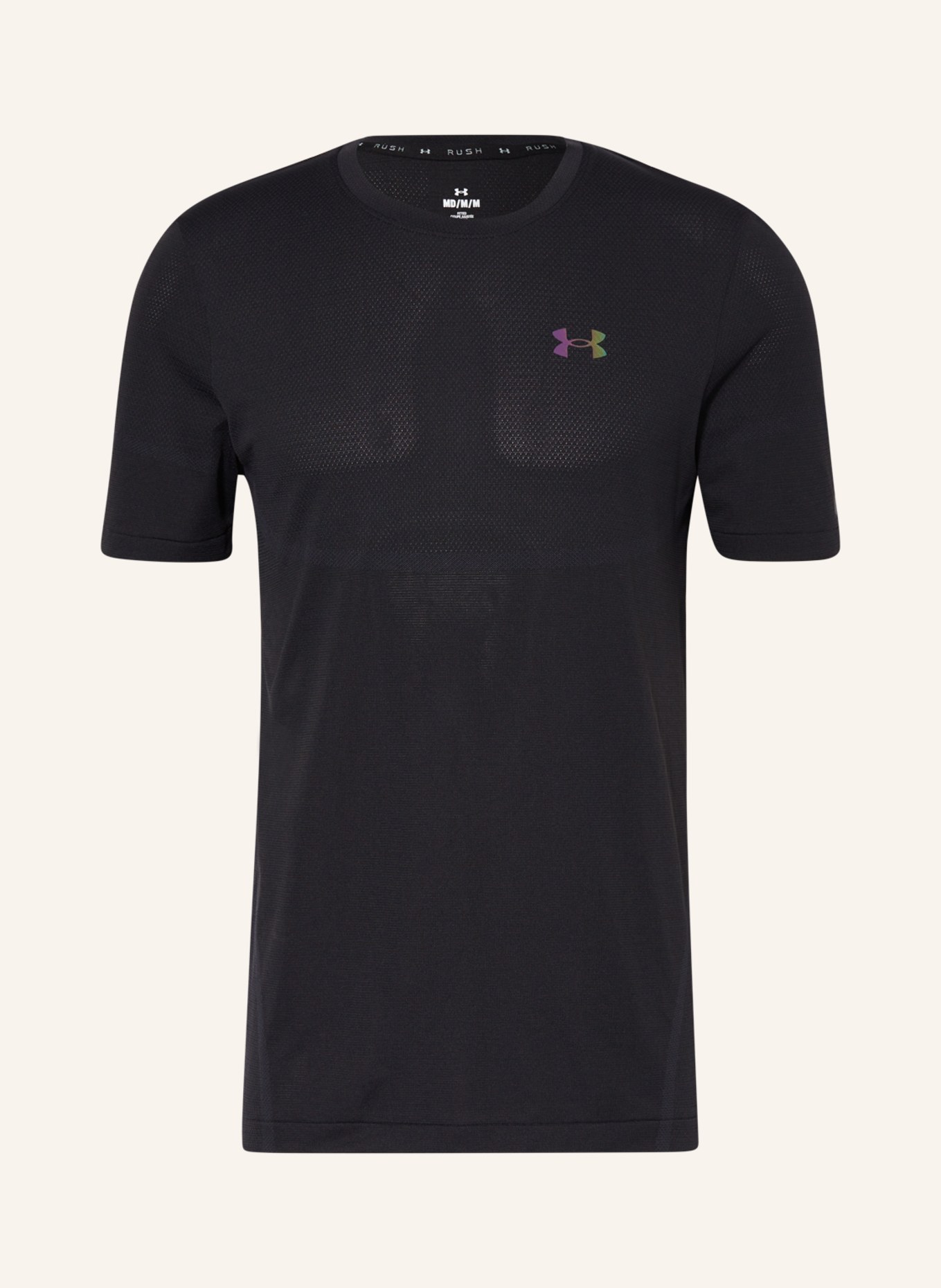 UNDER ARMOUR T-Shirt RUSH™ SEAMLESS LEGACY mit Mesh, Farbe: SCHWARZ (Bild 1)