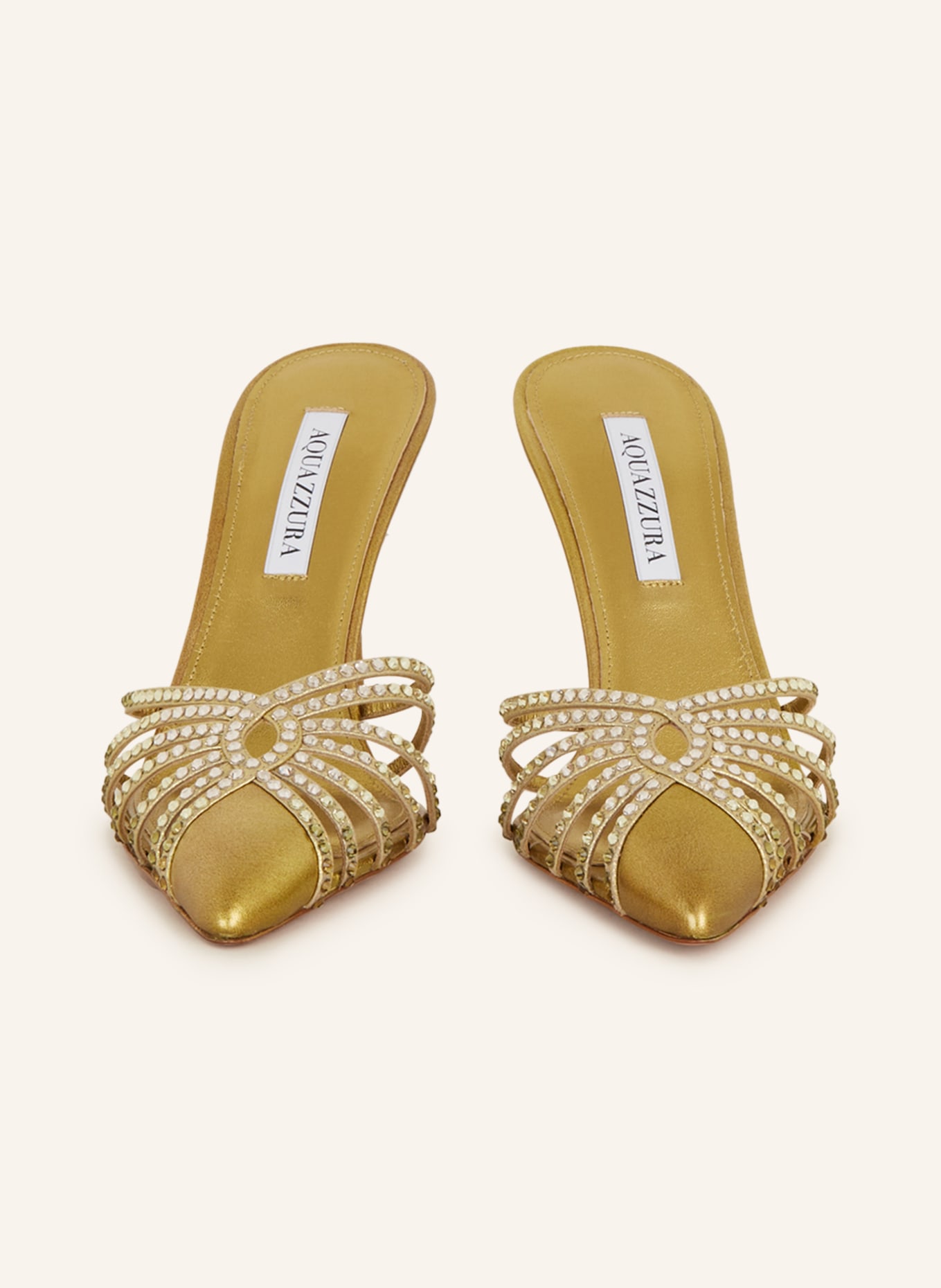AQUAZZURA Mules FLOW CRYSTAL with decorative gems, Color: GOLD (Image 3)