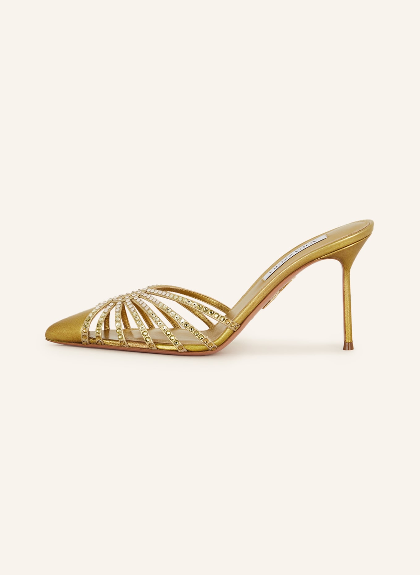 AQUAZZURA Mules FLOW CRYSTAL with decorative gems, Color: GOLD (Image 4)