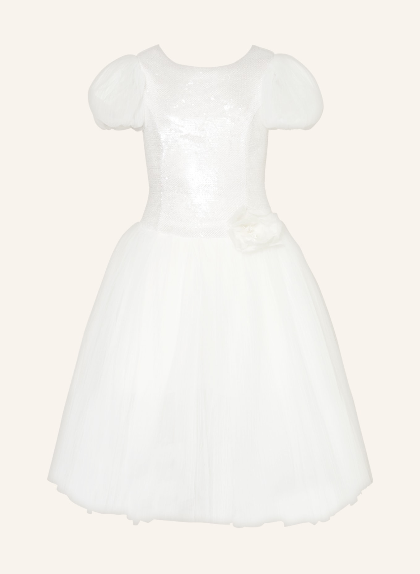 MONNALISA Kleid mit Pailletten, Farbe: WEISS (Bild 1)