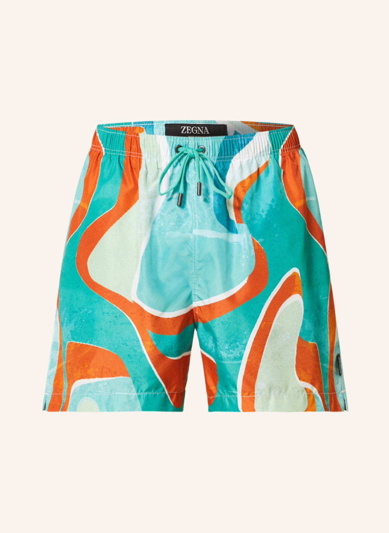 ZEGNA Swim shorts, Color: GREEN/ ORANGE/ LIGHT GREEN (Image 1)