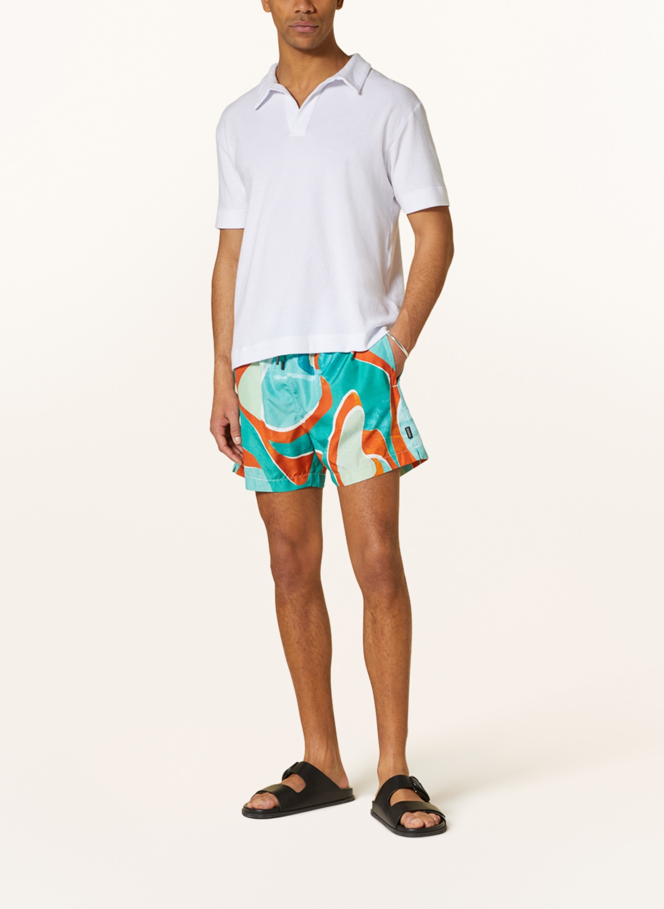 ZEGNA Swim shorts, Color: GREEN/ ORANGE/ LIGHT GREEN (Image 2)