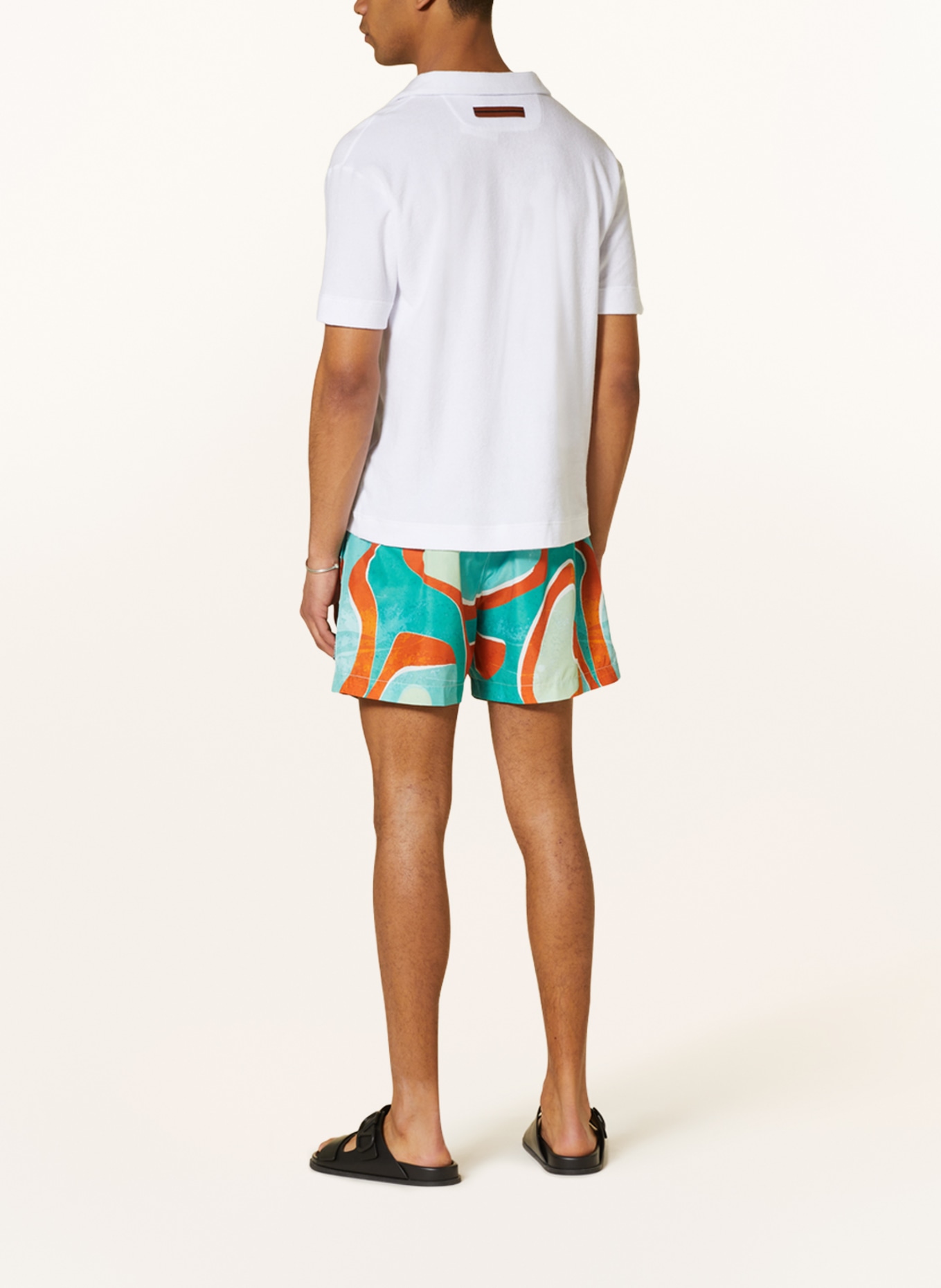 ZEGNA Swim shorts, Color: GREEN/ ORANGE/ LIGHT GREEN (Image 3)