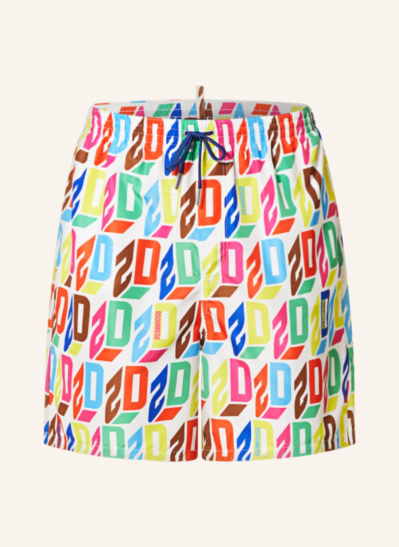 DSQUARED2 Swim shorts AFTER MIDNIGHT GOTH , Color: WHITE/ YELLOW/ BLUE (Image 1)