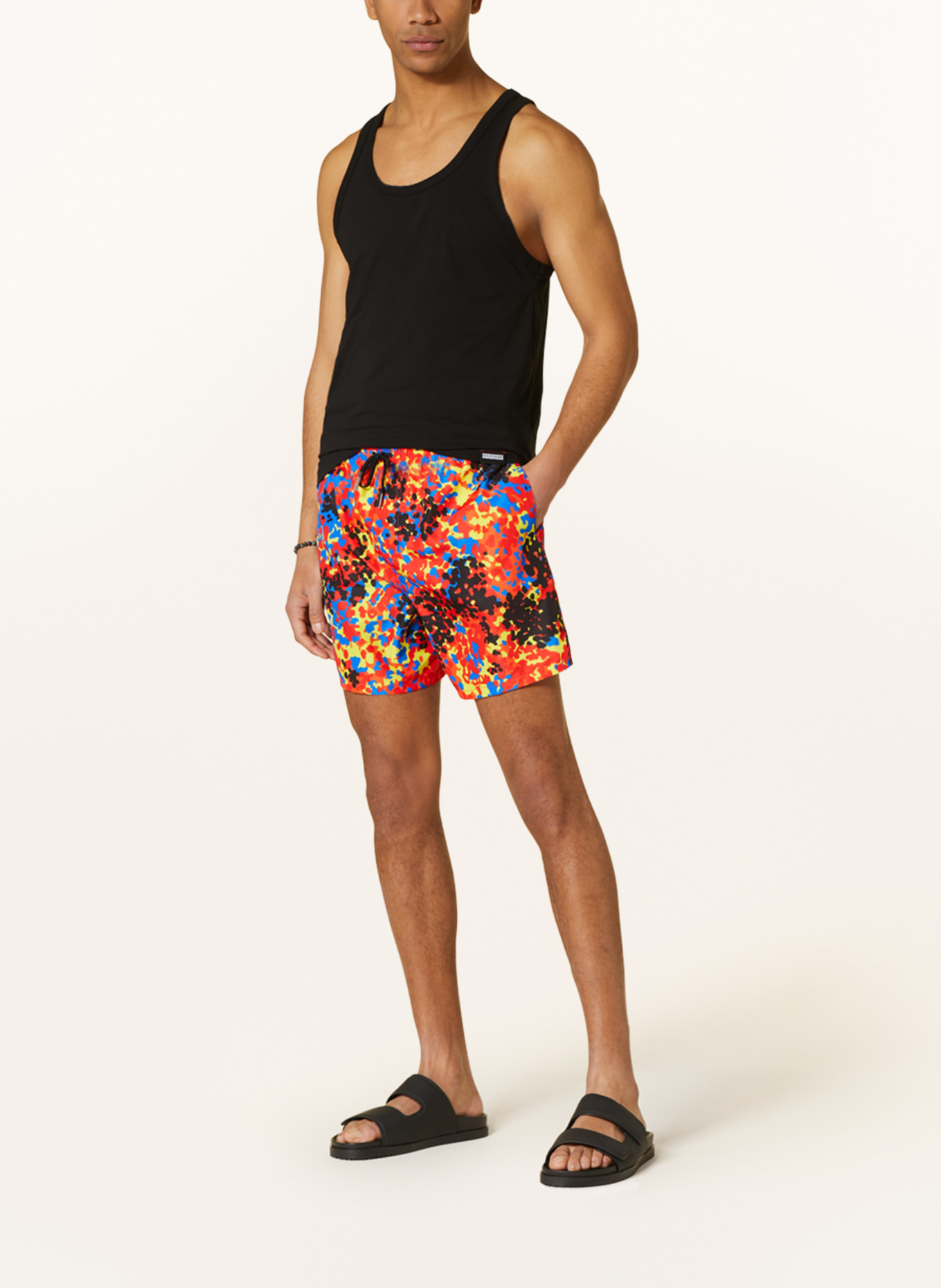 DSQUARED2 Swim shorts AFTER MIDNIGHT GOTH , Color: RED/ YELLOW (Image 2)