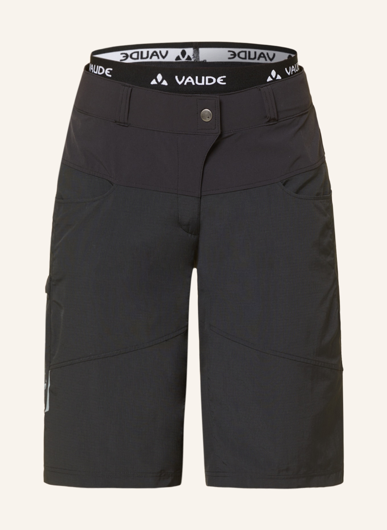 VAUDE Cyklistické kalhoty QIMSA s polstrovanými vnitřními kalhotami, Barva: ČERNÁ (Obrázek 1)
