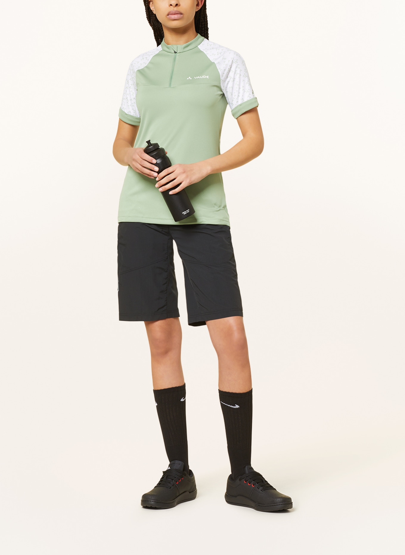 VAUDE Cyklistické kalhoty QIMSA s polstrovanými vnitřními kalhotami, Barva: ČERNÁ (Obrázek 2)