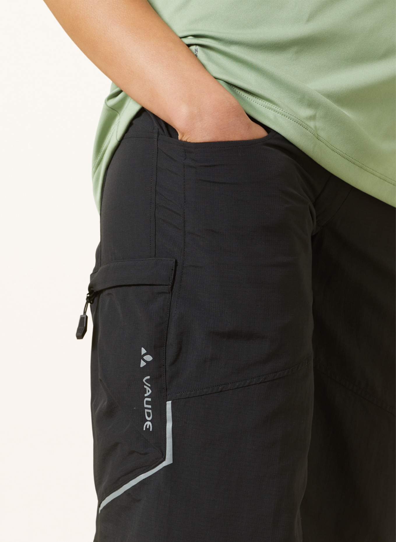 VAUDE Cyklistické kalhoty QIMSA s polstrovanými vnitřními kalhotami, Barva: ČERNÁ (Obrázek 5)