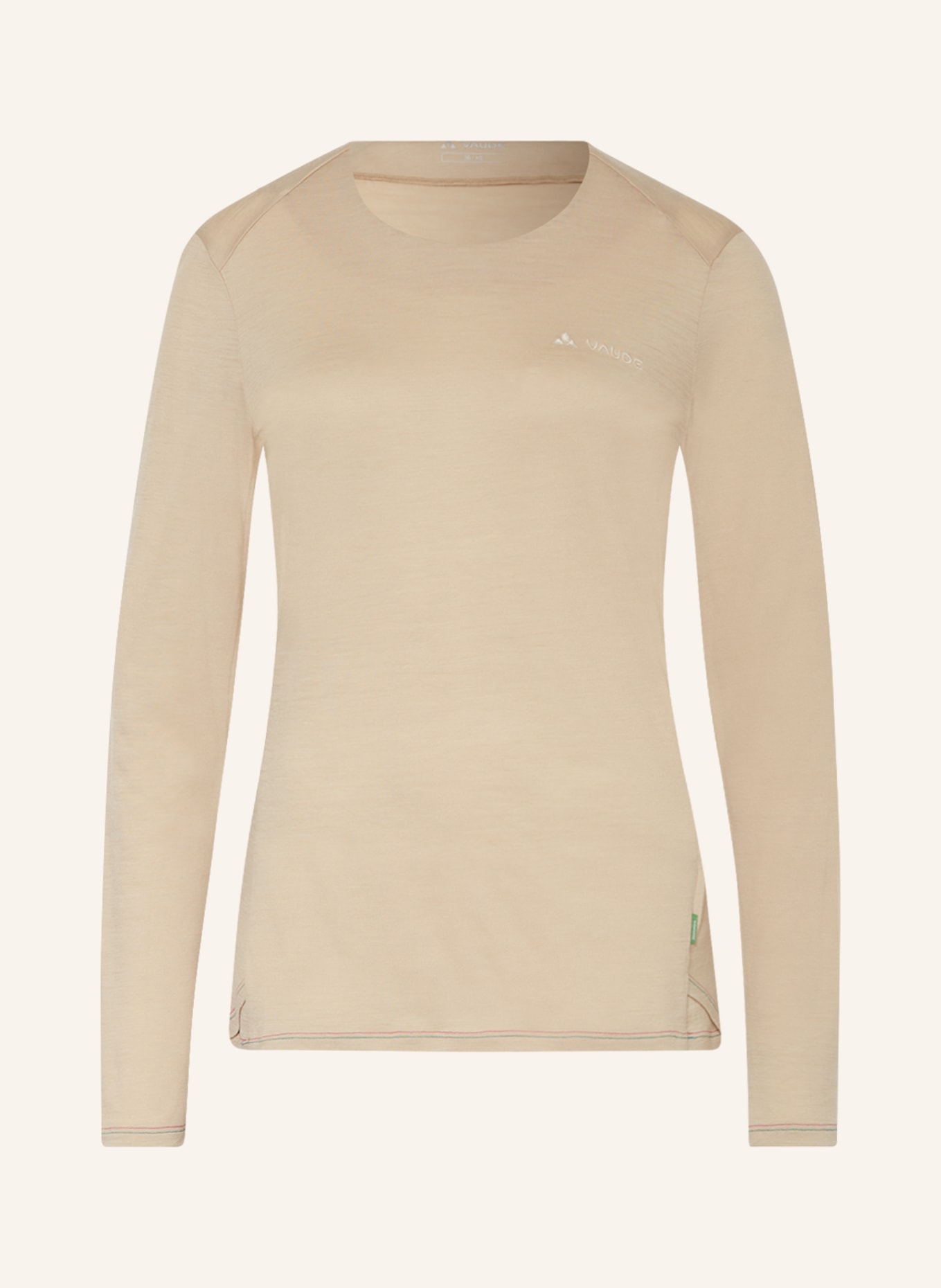 VAUDE Long sleeve shirt YARAS in merino wool, Color: BEIGE (Image 1)
