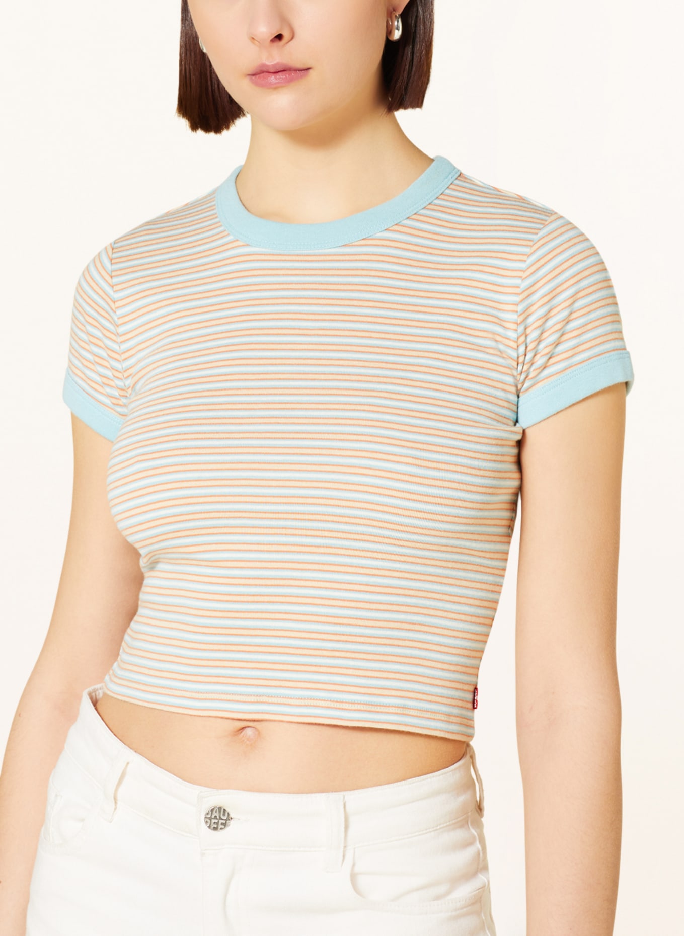 Levi's® Cropped-Shirt, Farbe: HELLBLAU/ ORANGE/ WEISS (Bild 4)
