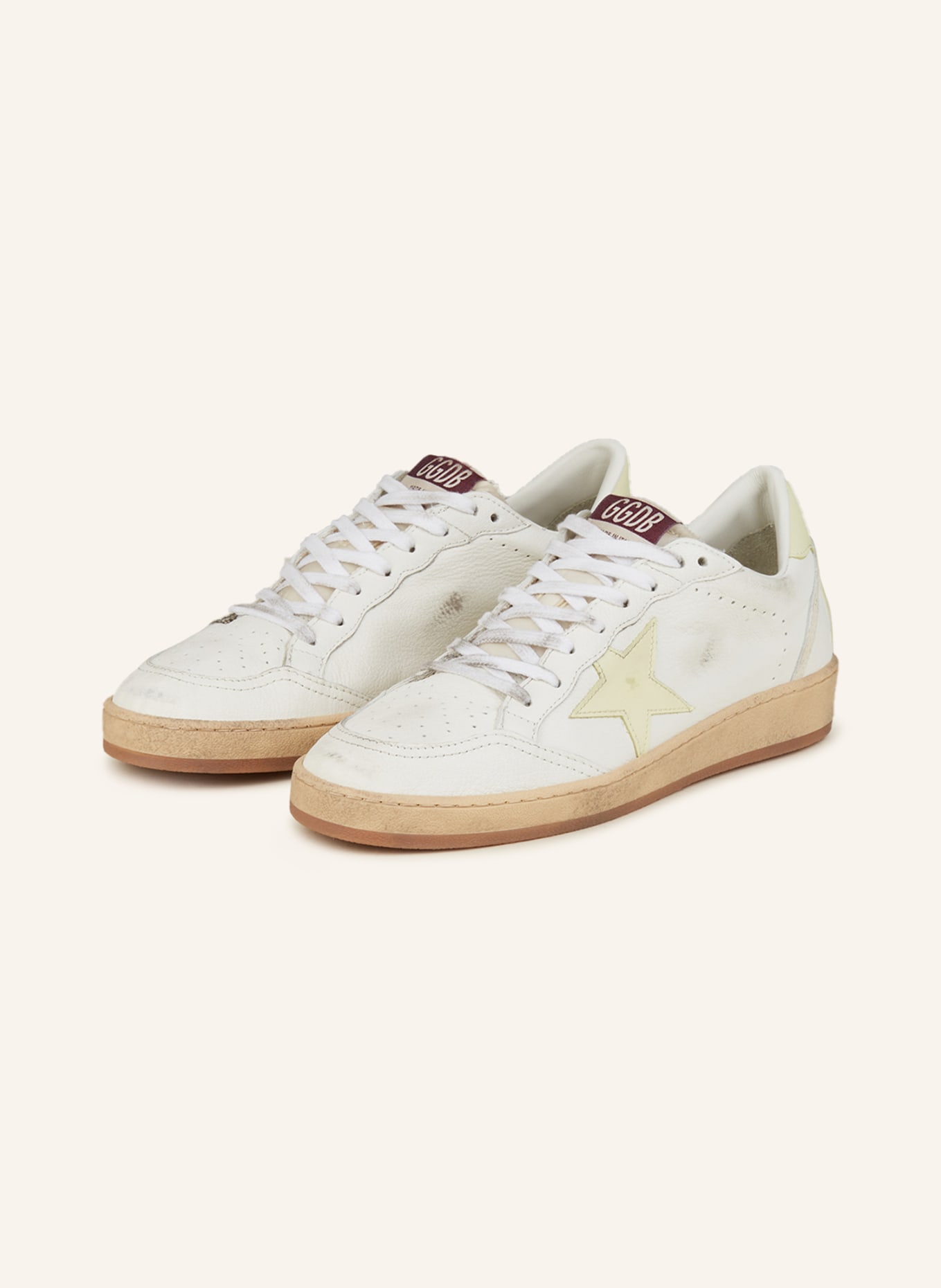 GOLDEN GOOSE Sneakers BALL STAR, Color: WHITE/ LIGHT YELLOW (Image 1)