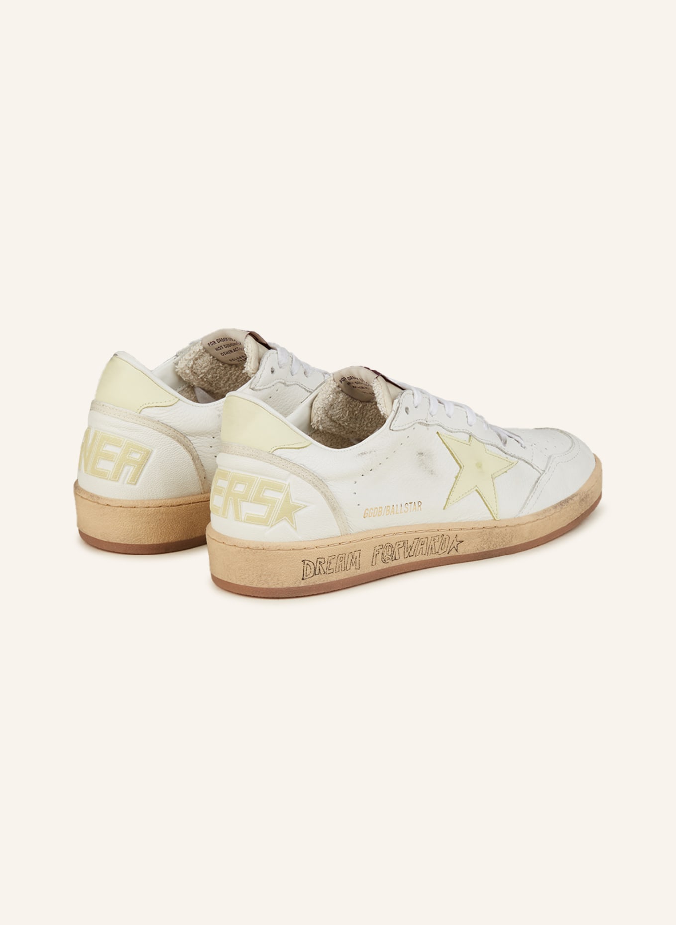 GOLDEN GOOSE Sneakers BALL STAR, Color: WHITE/ LIGHT YELLOW (Image 2)