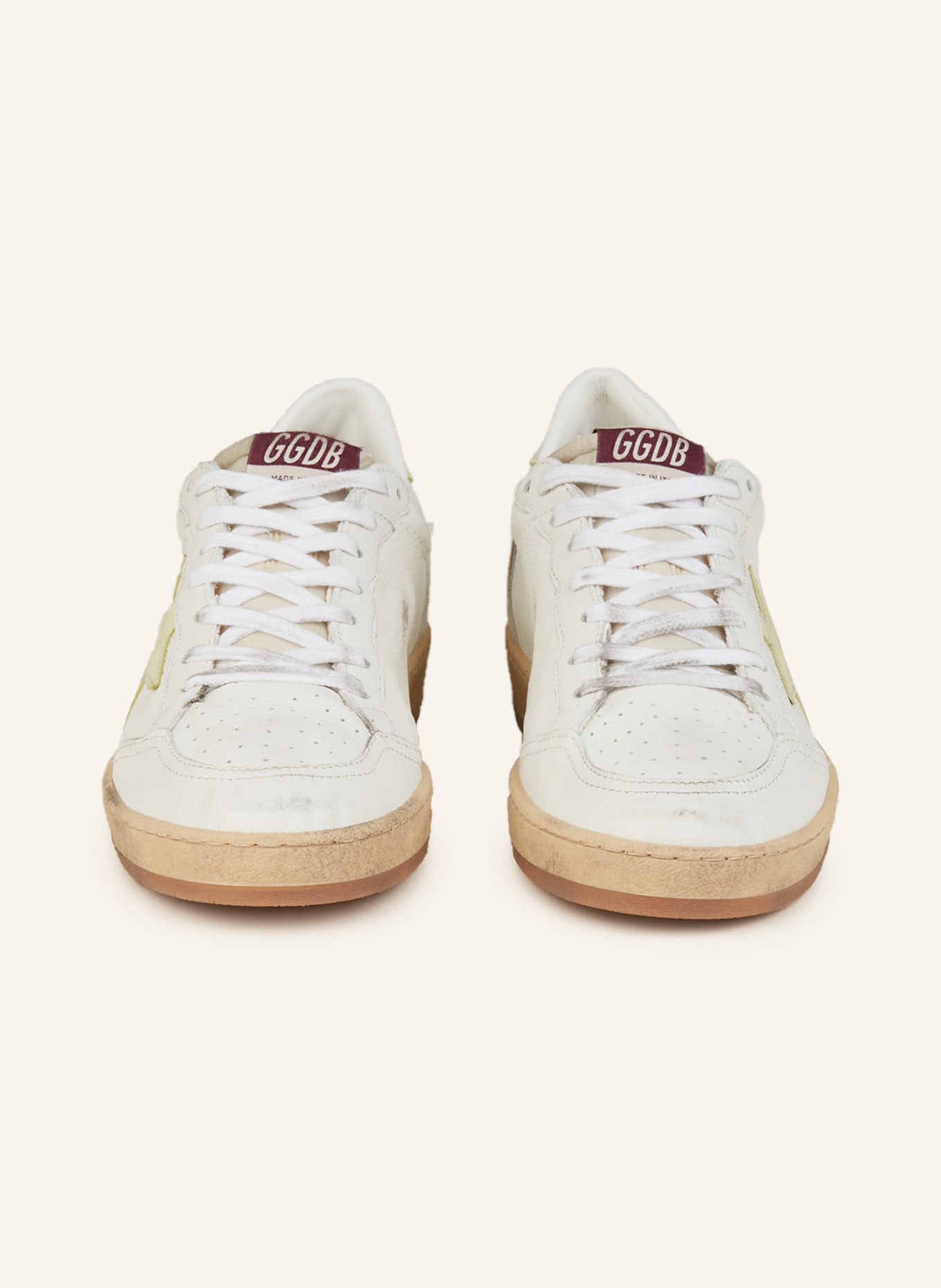 GOLDEN GOOSE Sneakers BALL STAR, Color: WHITE/ LIGHT YELLOW (Image 3)