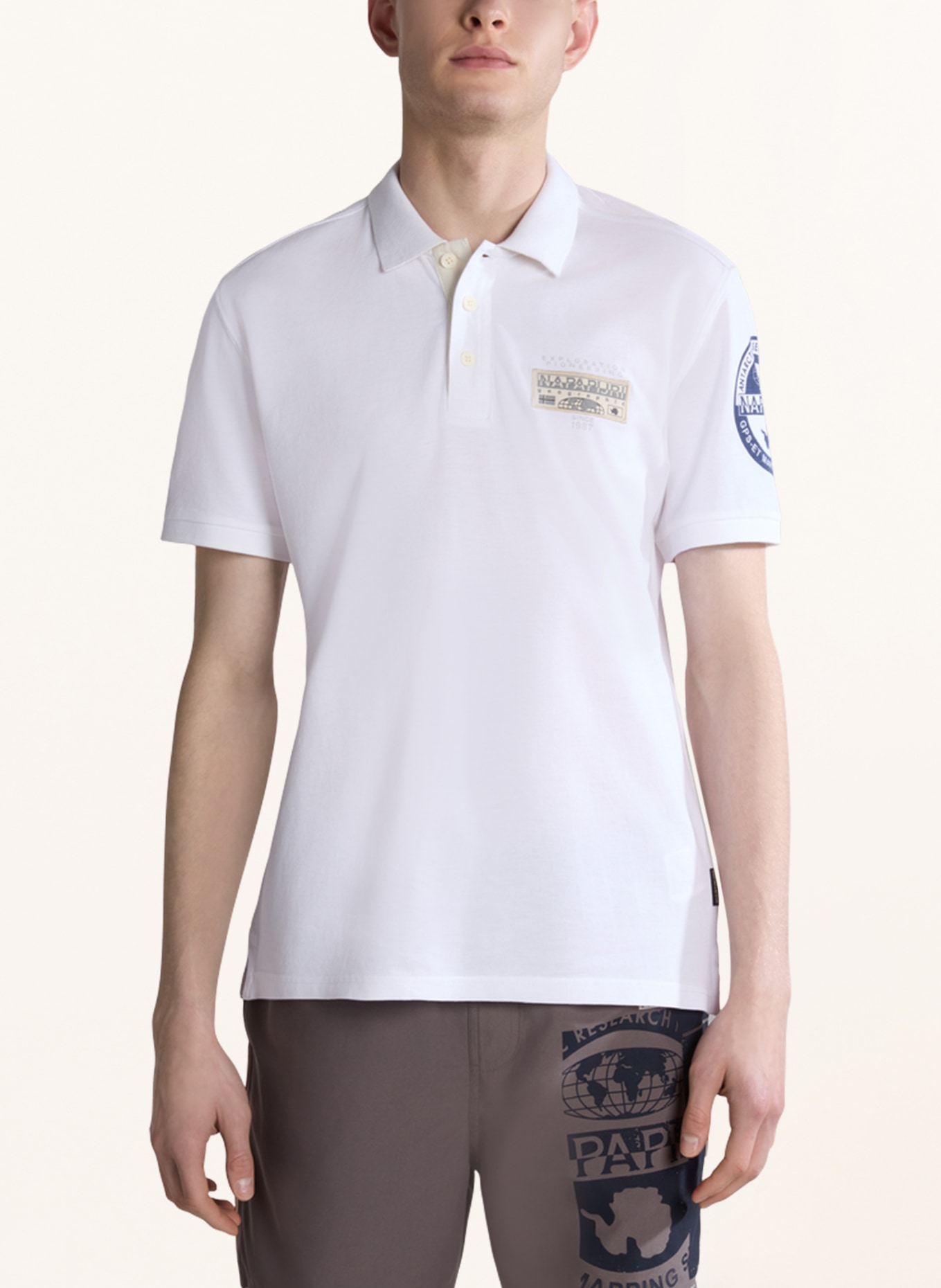 NAPAPIJRI Piqué polo shirt E-AMUNDSEN, Color: WHITE (Image 2)