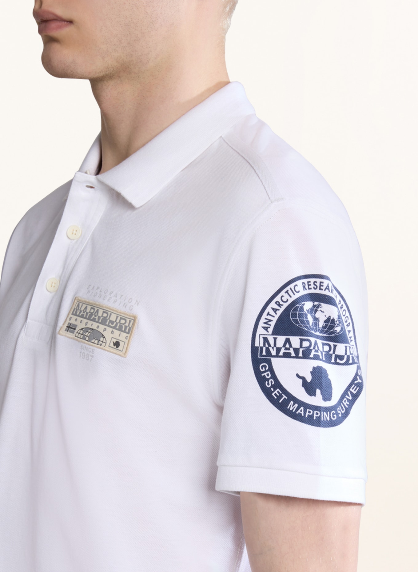 NAPAPIJRI Piqué polo shirt E-AMUNDSEN, Color: WHITE (Image 4)