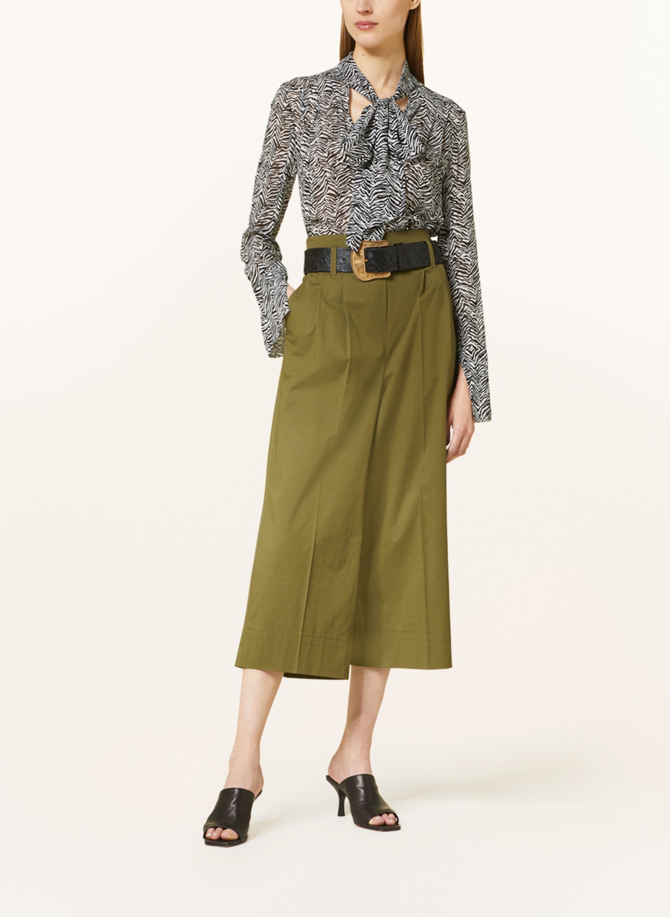 LUISA CERANO Paper bag trousers, Color: OLIVE (Image 2)