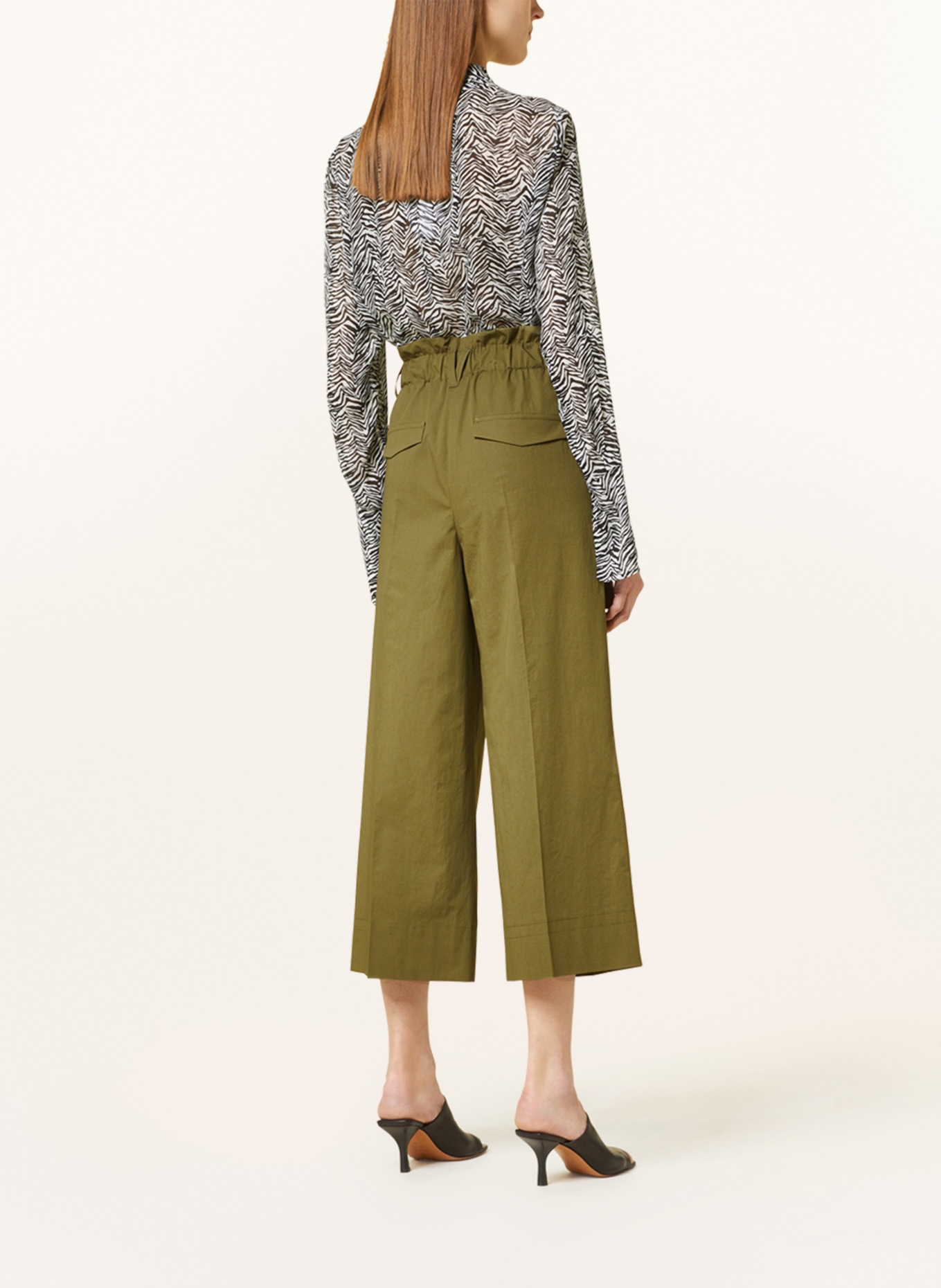 LUISA CERANO Paper bag trousers, Color: OLIVE (Image 3)