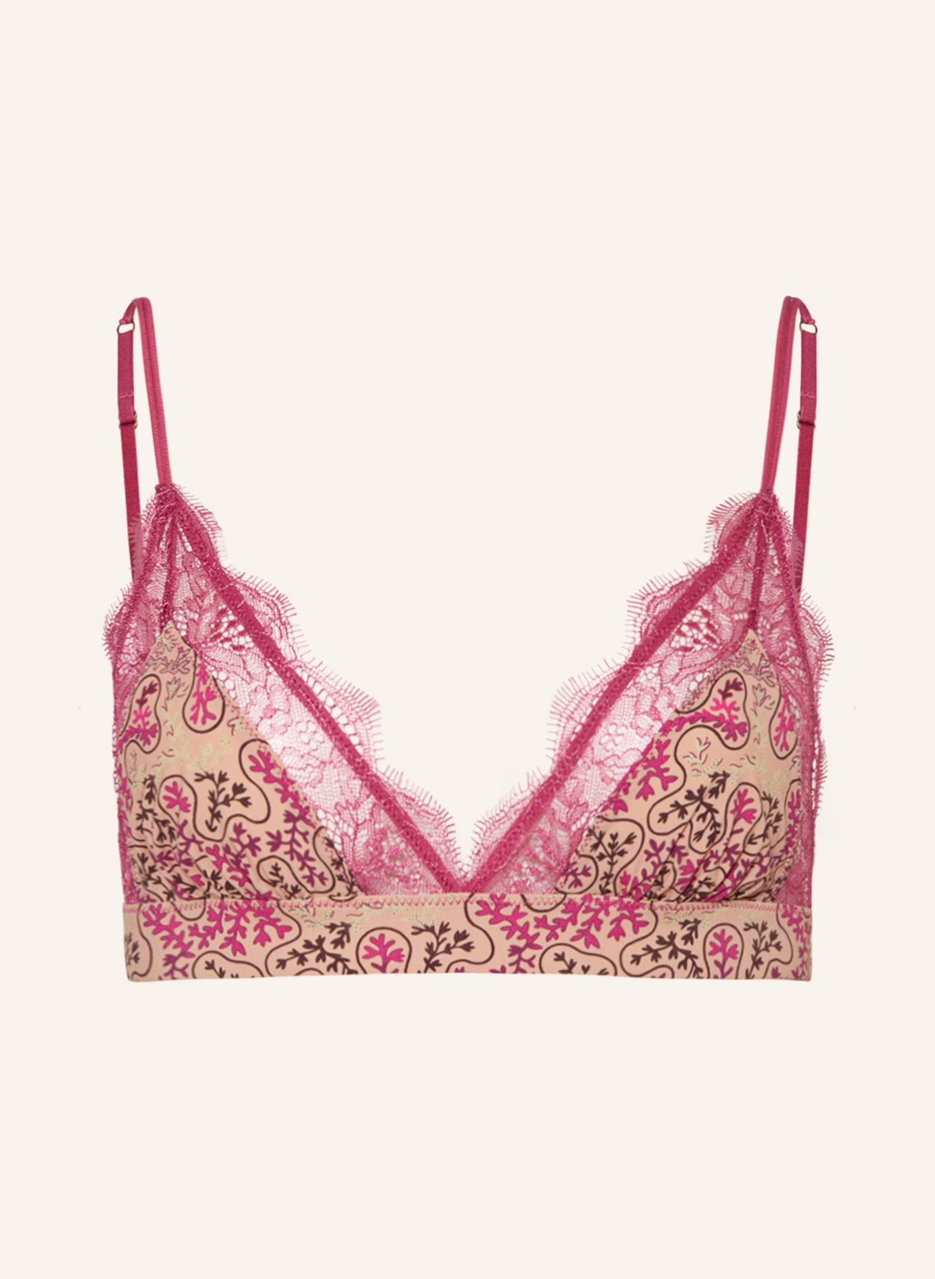 LOVE Stories Triangle bra LOVE LACE, Color: PINK/ LIGHT BROWN/ DARK BROWN (Image 1)