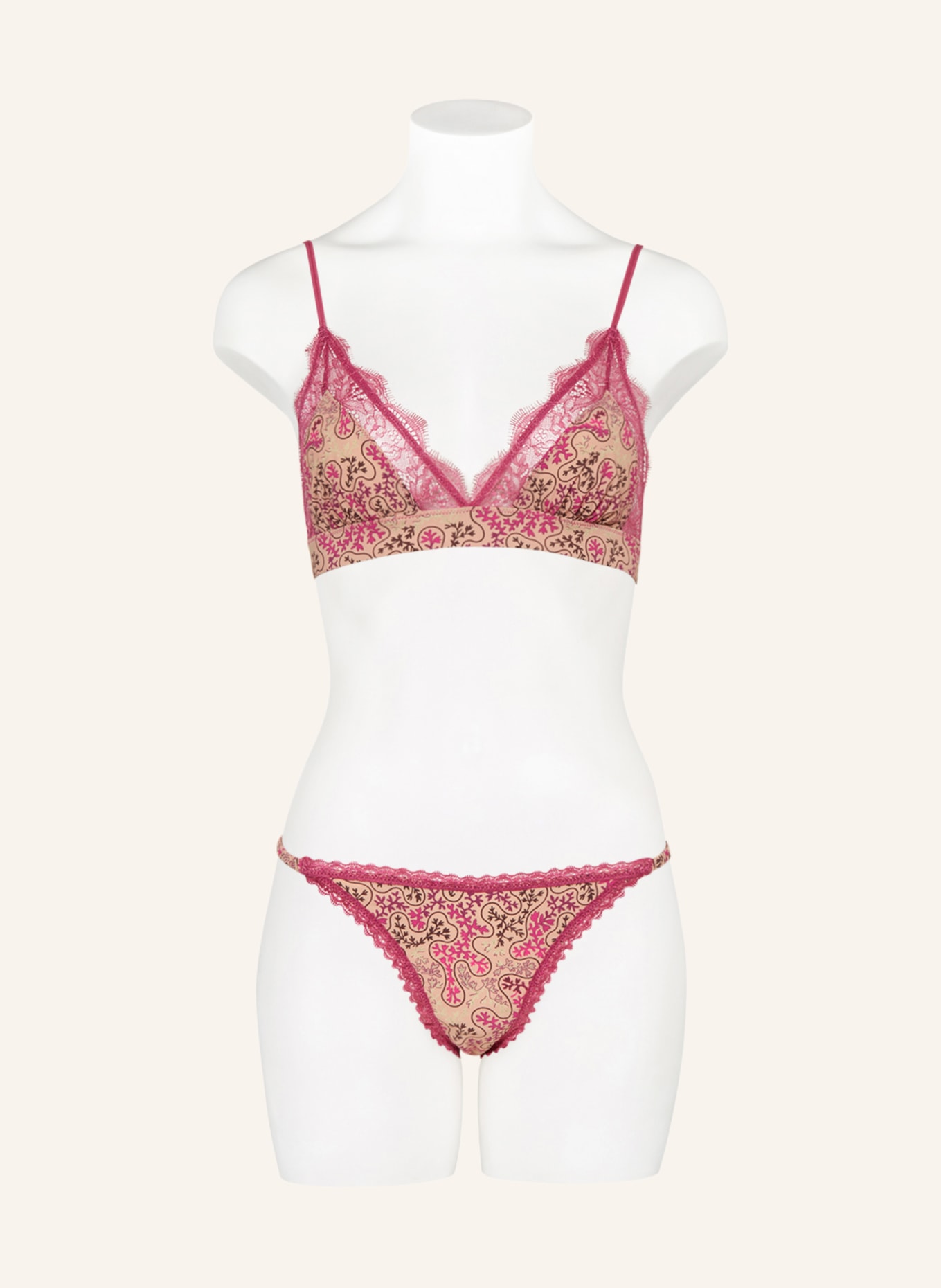LOVE Stories Triangle bra LOVE LACE, Color: PINK/ LIGHT BROWN/ DARK BROWN (Image 2)