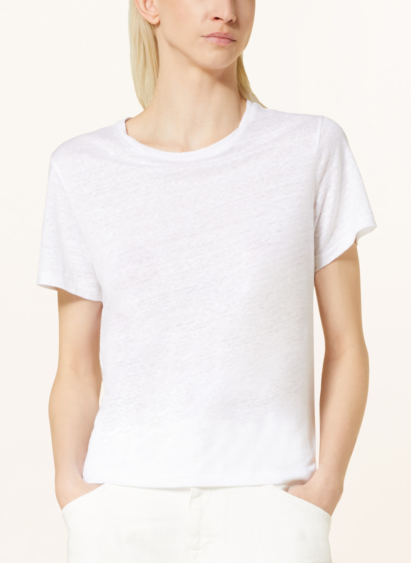 CLOSED T-shirt made of linen, Color: WHITE (Image 4)