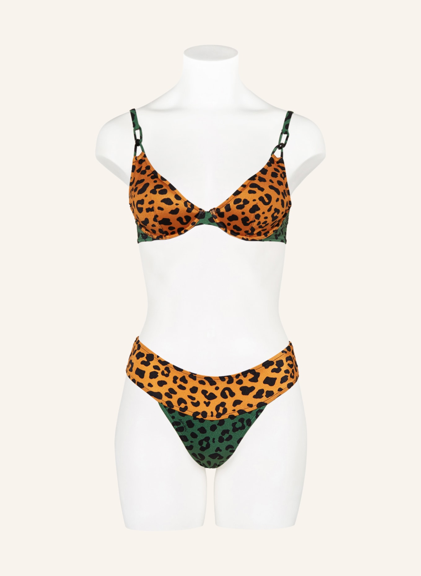 ANDRES SARDA Underwired bikini top NORMA, Color: ORANGE/ GREEN/ BLACK (Image 2)