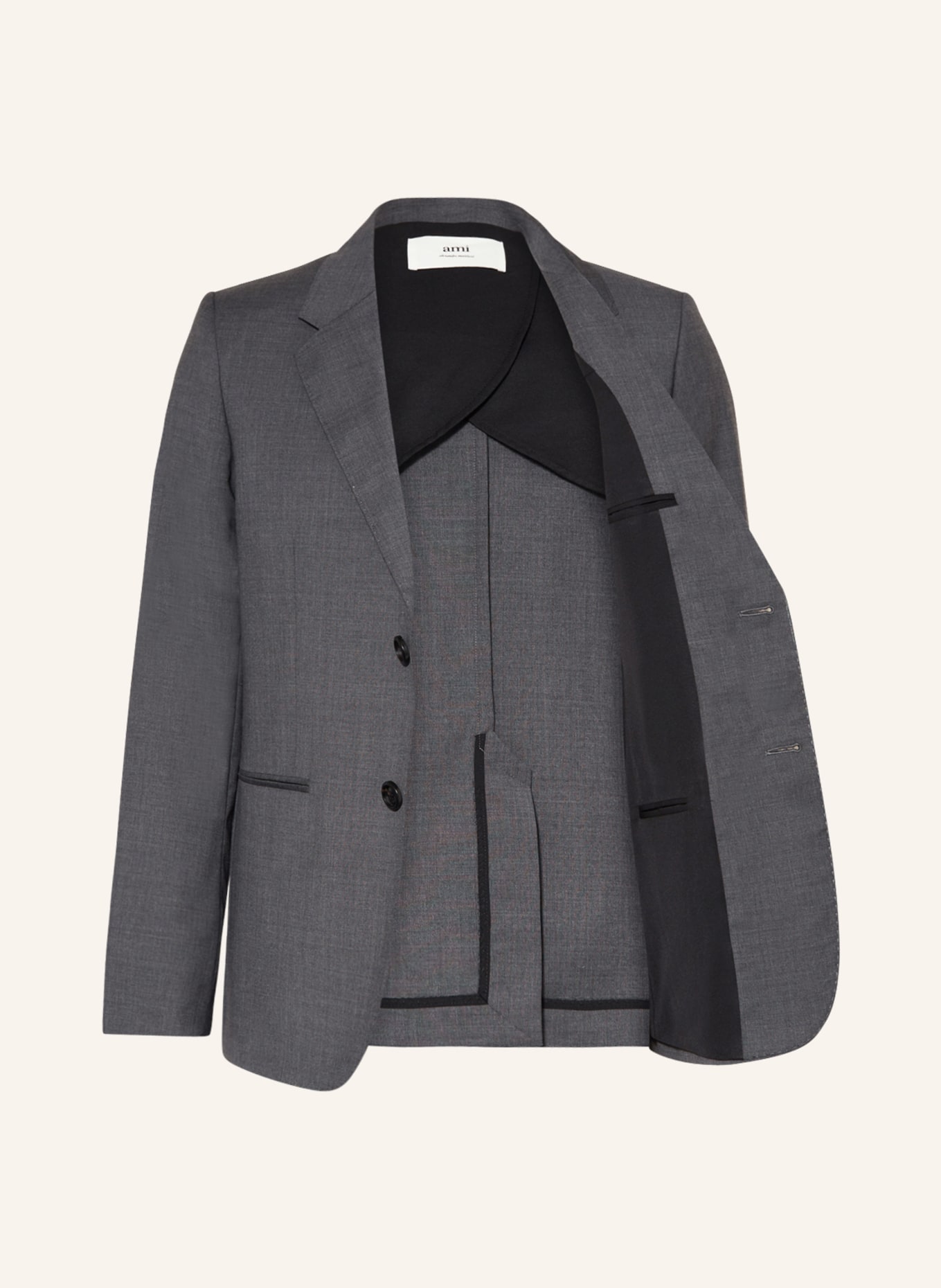 AMI PARIS Suit jacket Slim Fit, Color: WOOL VISCOSE CANVAS HEATHER GREY (Image 4)