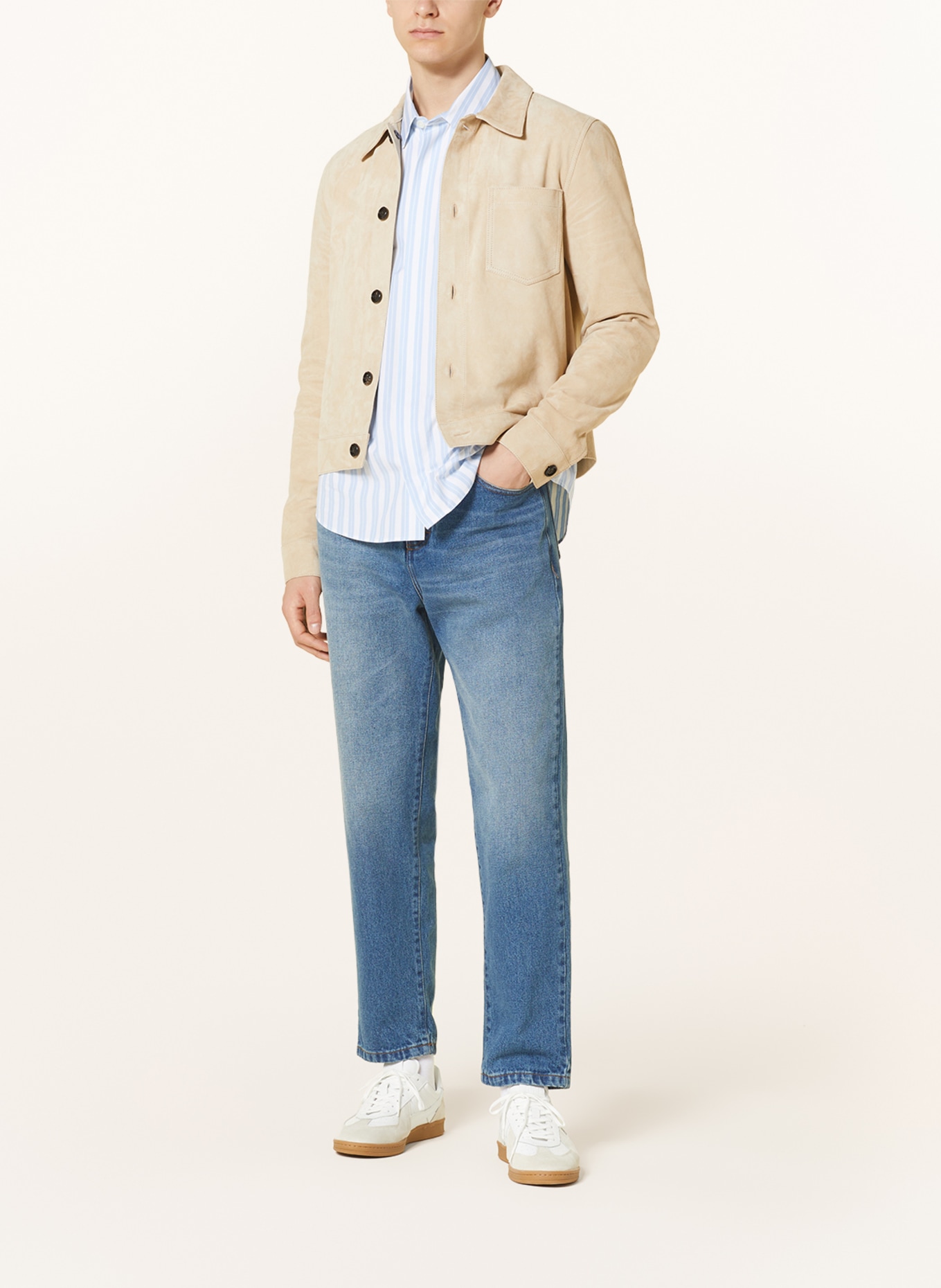 AMI PARIS Leather overshirt, Color: BEIGE (Image 2)