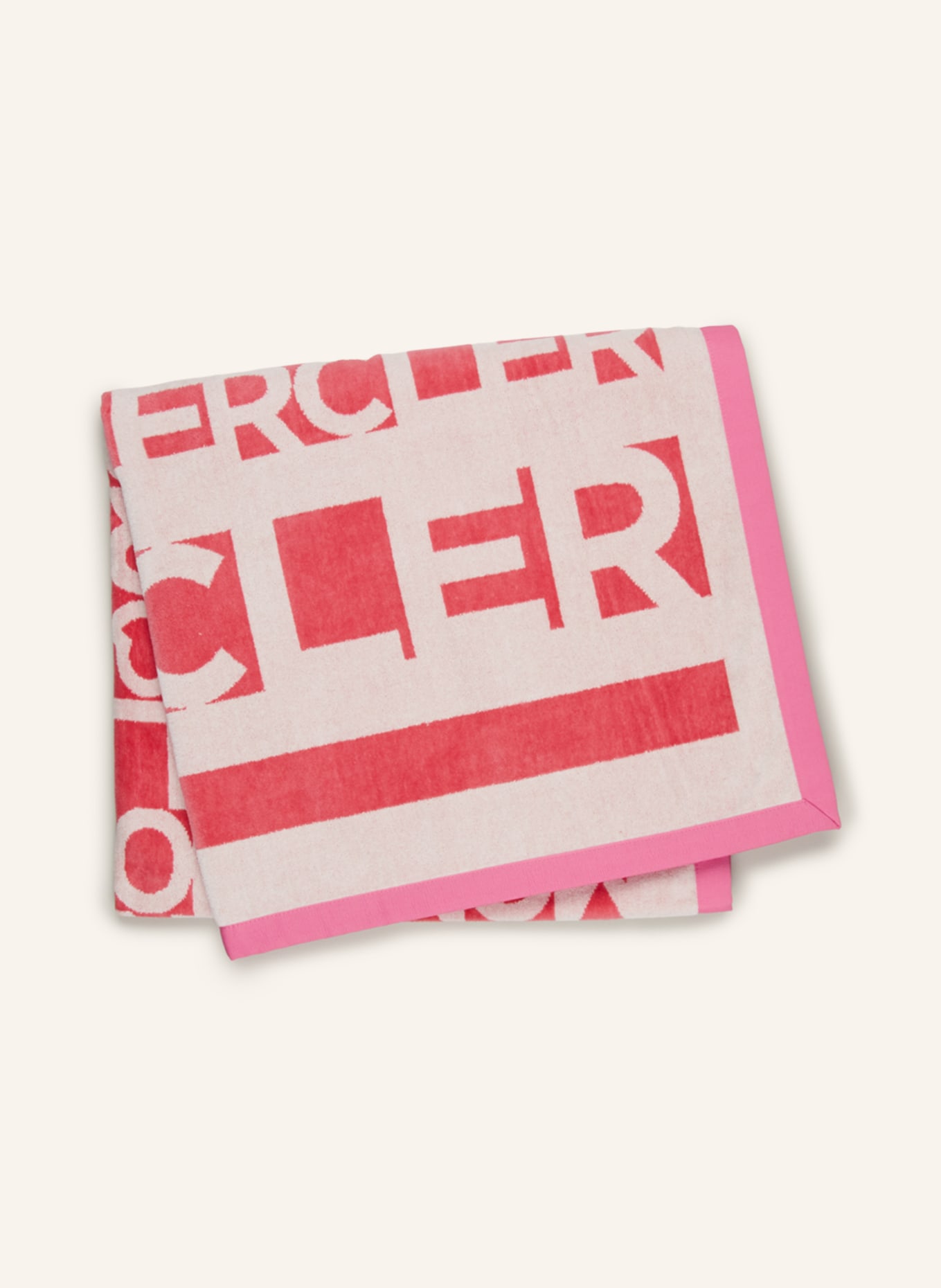 MONCLER Beach towel, Color: PINK/ WHITE/ RED (Image 1)